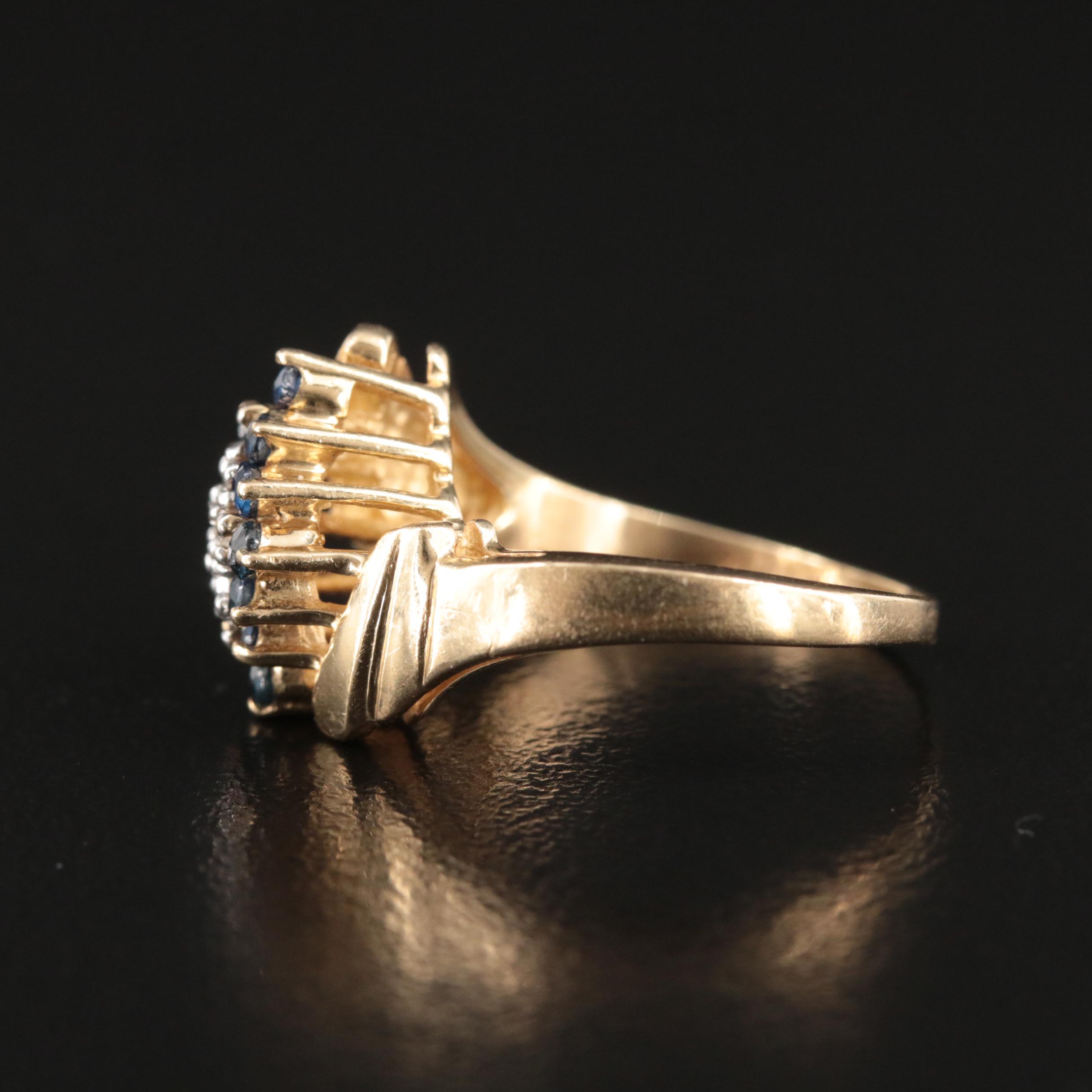 10K Diamond and Sapphire Ring