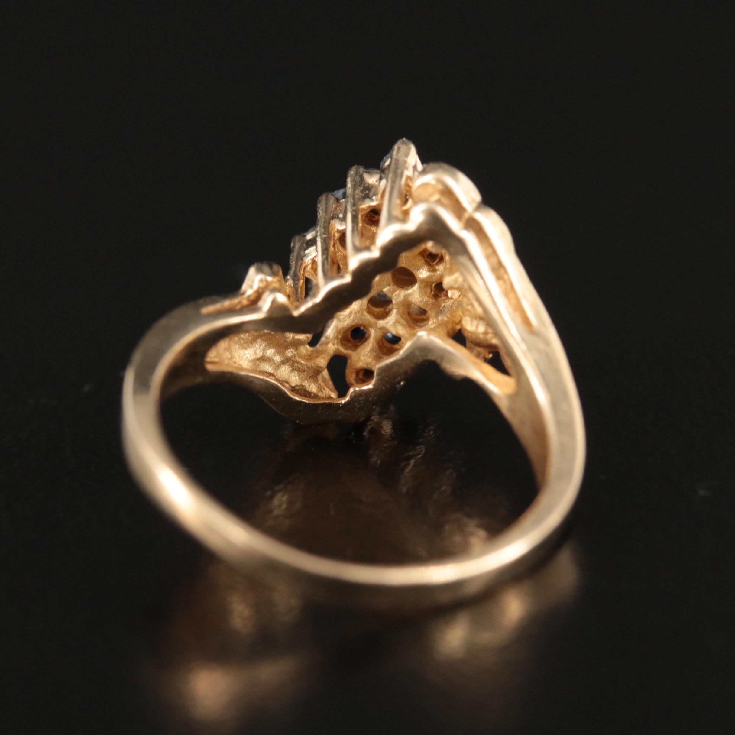 10K Diamond and Sapphire Ring