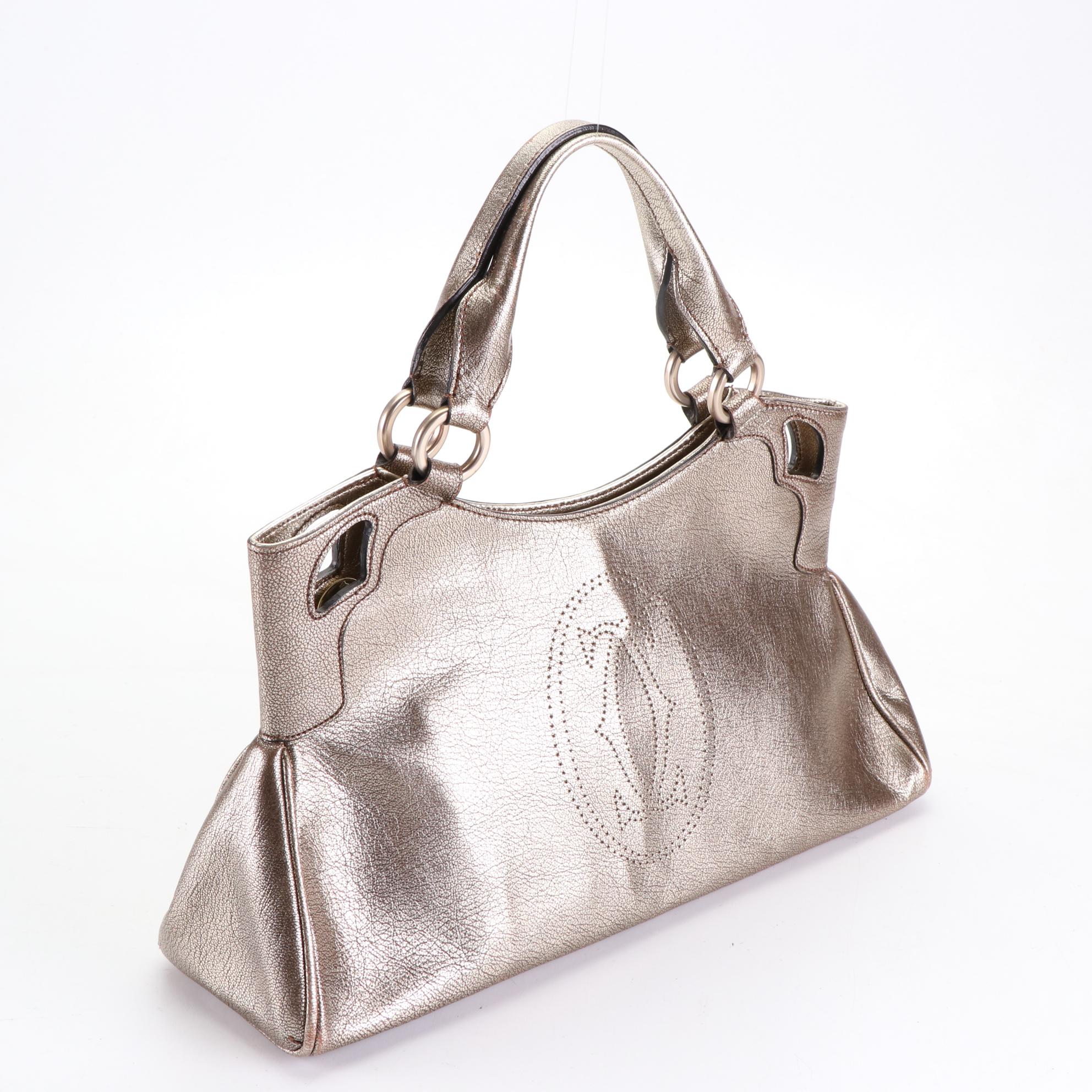 Cartier Marcello Metallic Leather Handbag