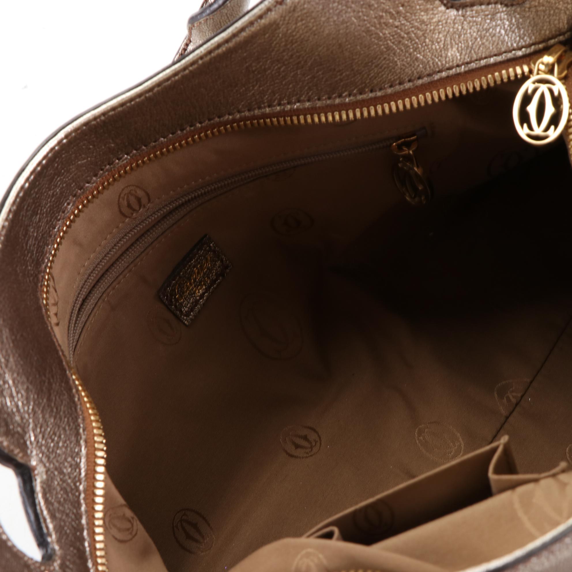 Cartier Marcello Metallic Leather Handbag