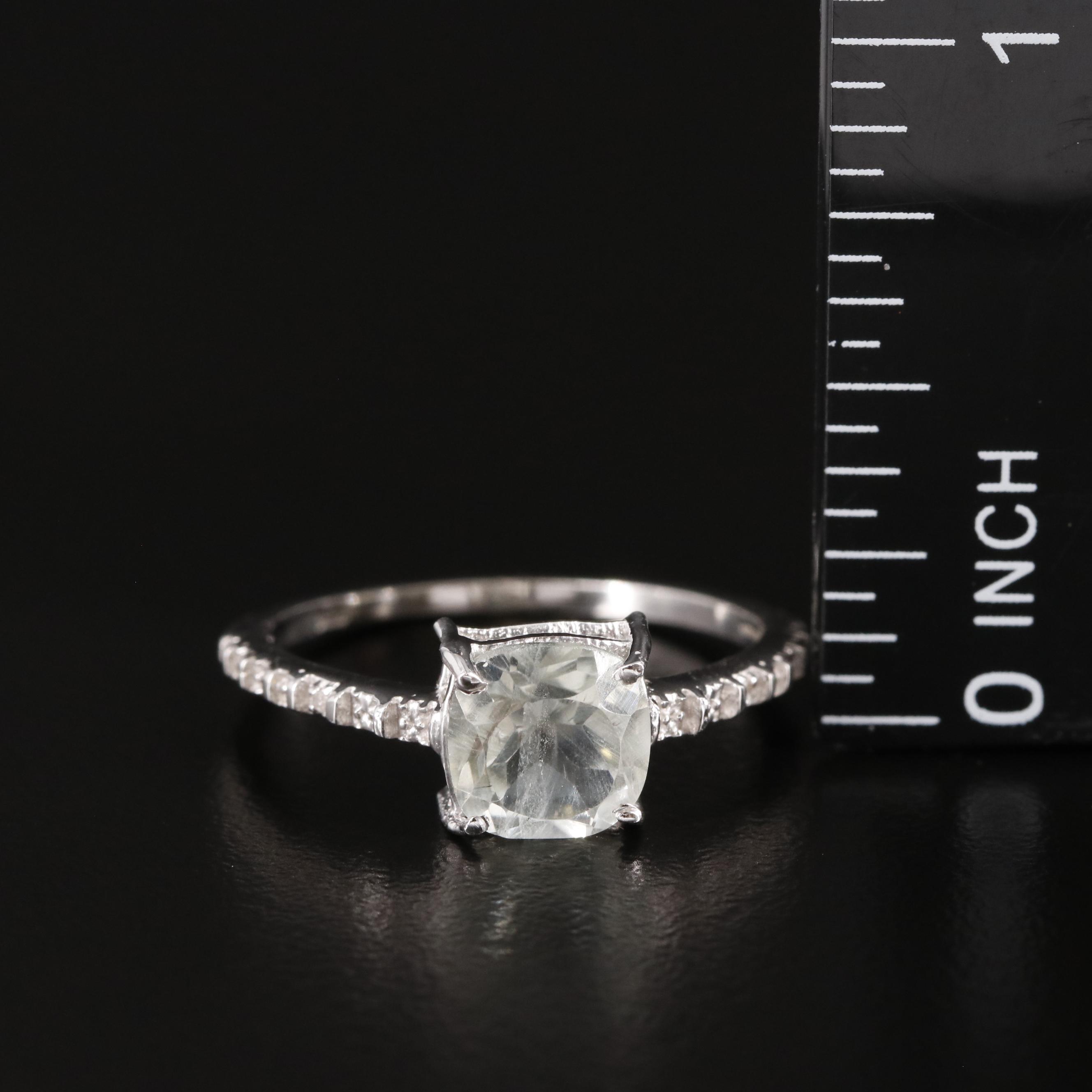 Sterling Diamond and Peridot Ring