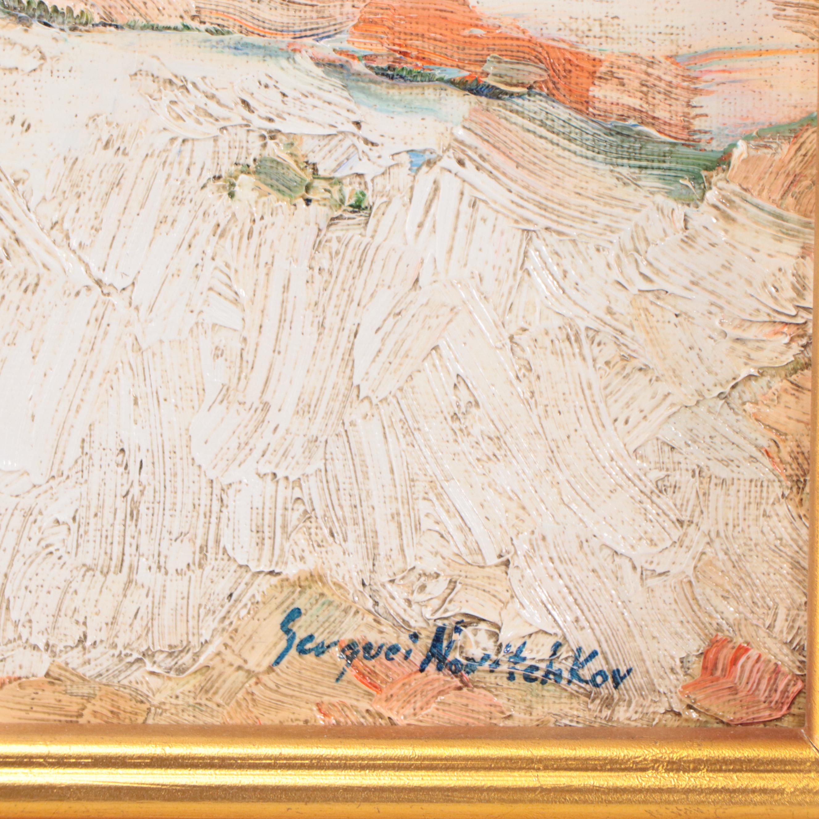 Serguei Novitchkov Abstract Landscape Oil Painting "Light Charm"