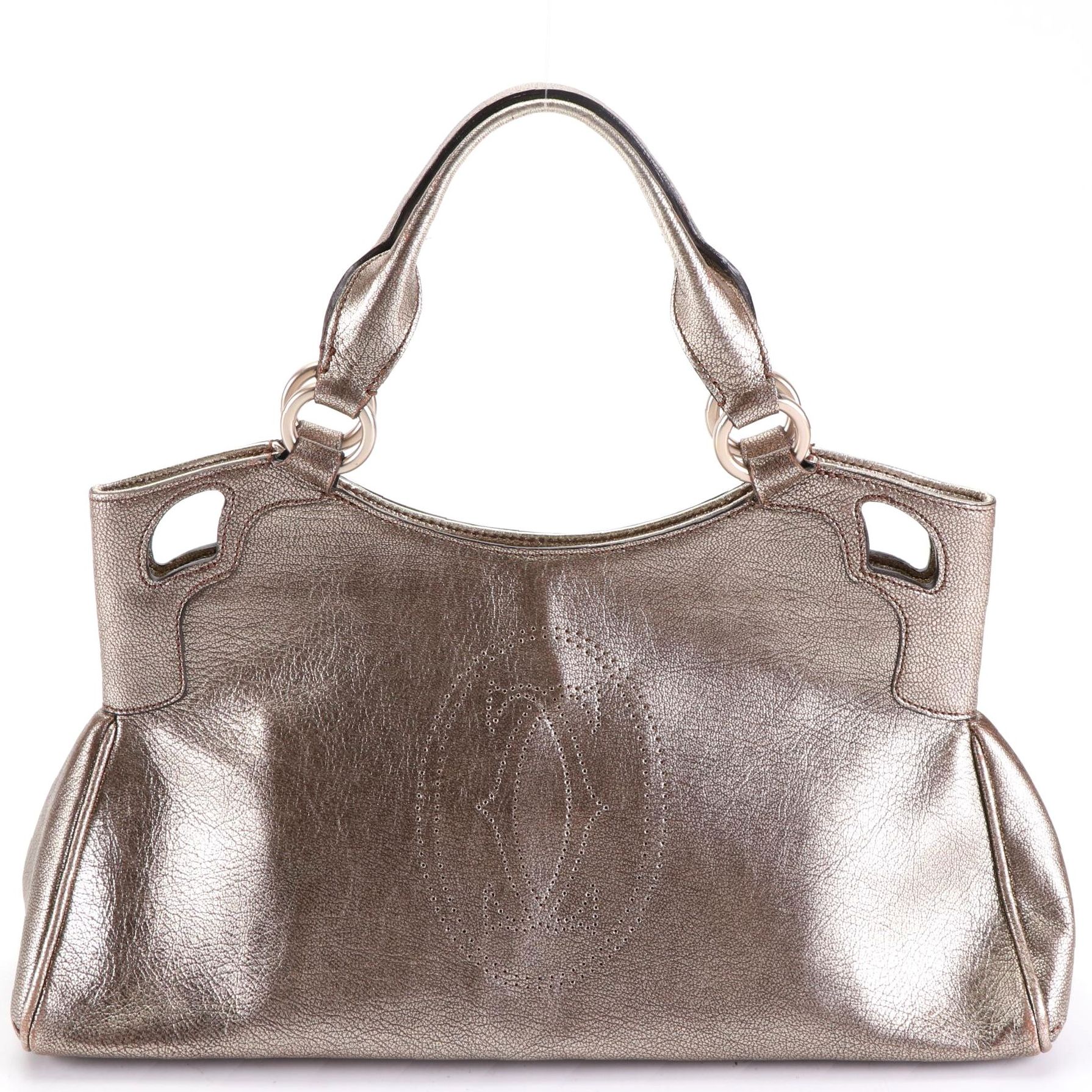 Cartier Marcello Metallic Leather Handbag
