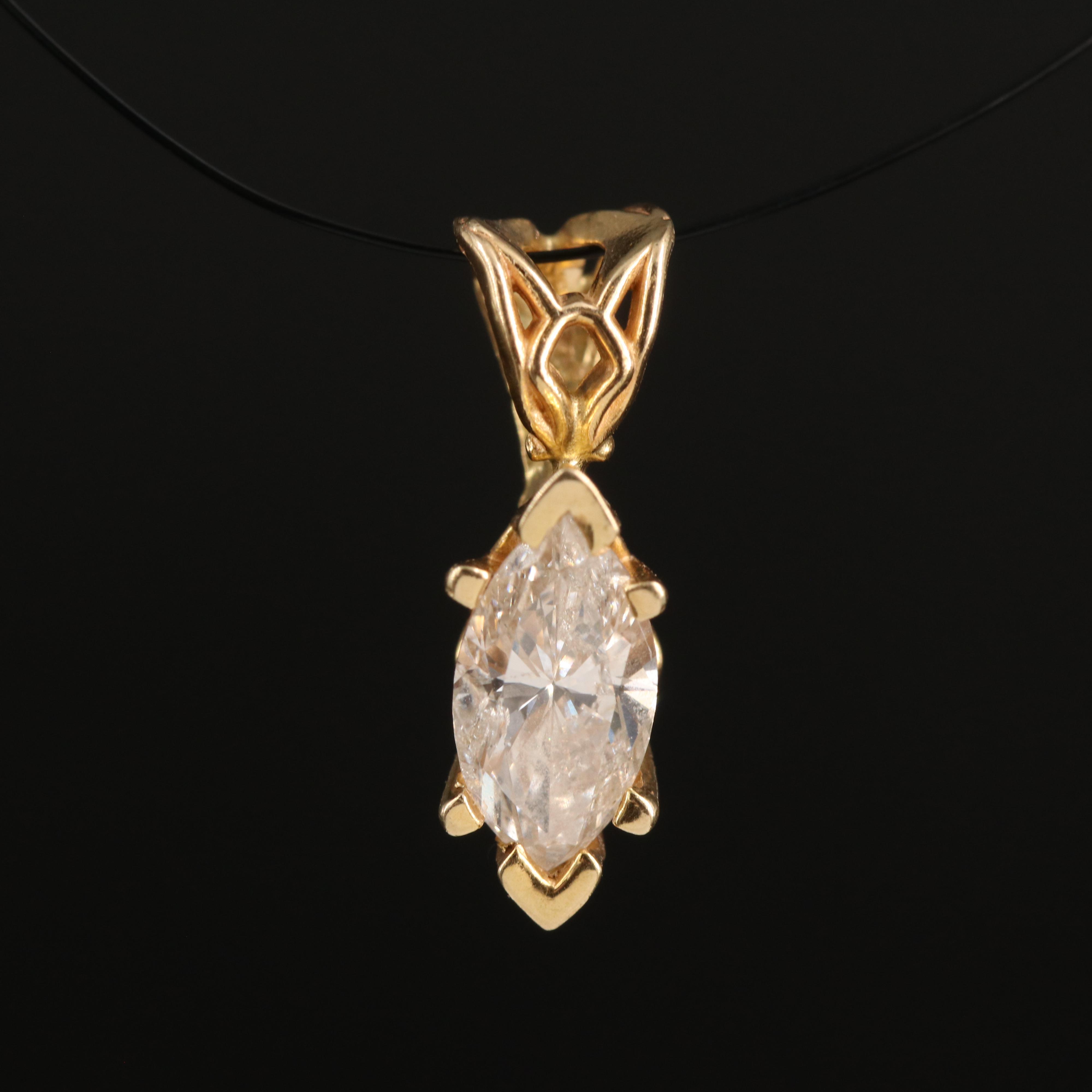 14K 0.55 CT Diamond Pendant