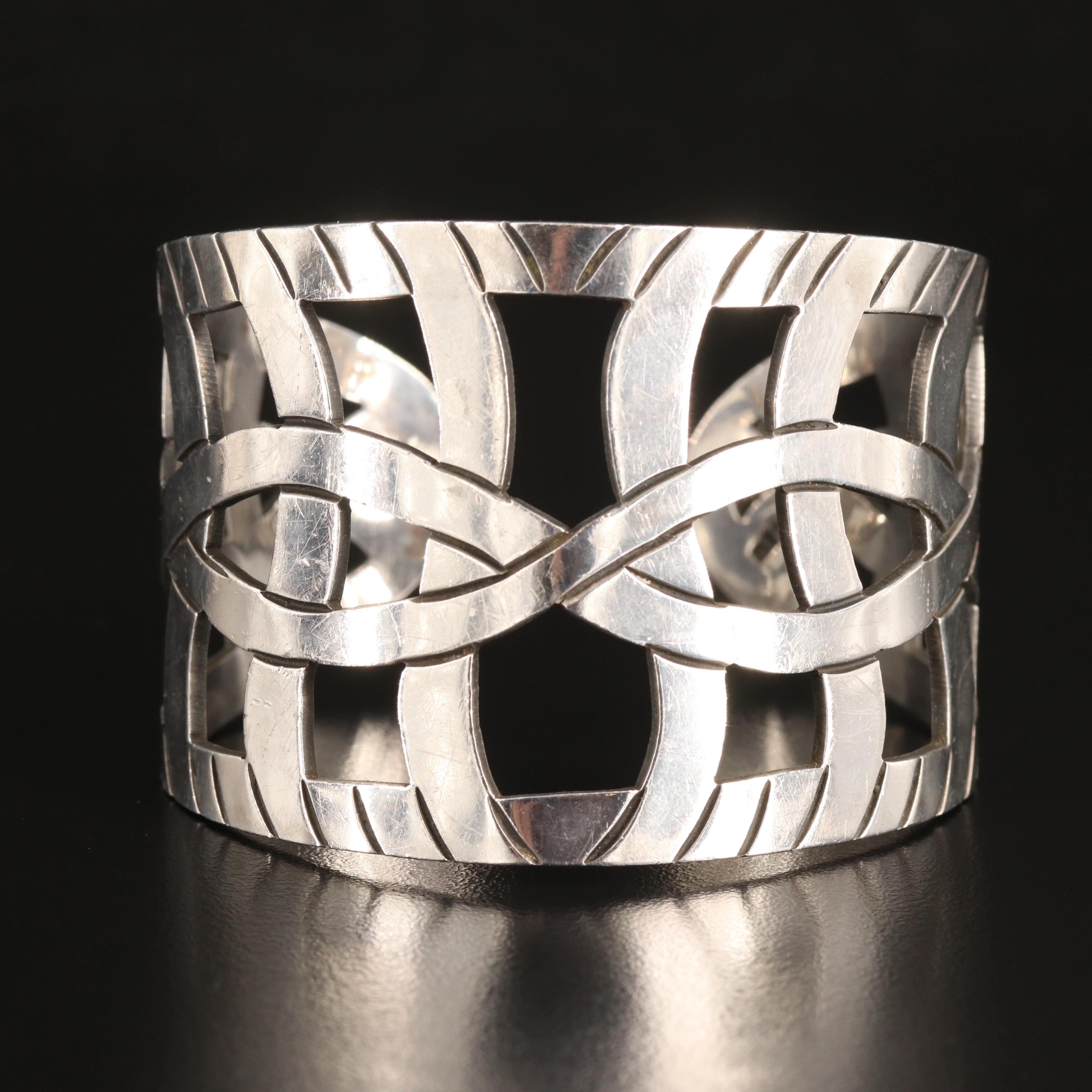 Mexico Sterling Openwork Braid Detail Cuff