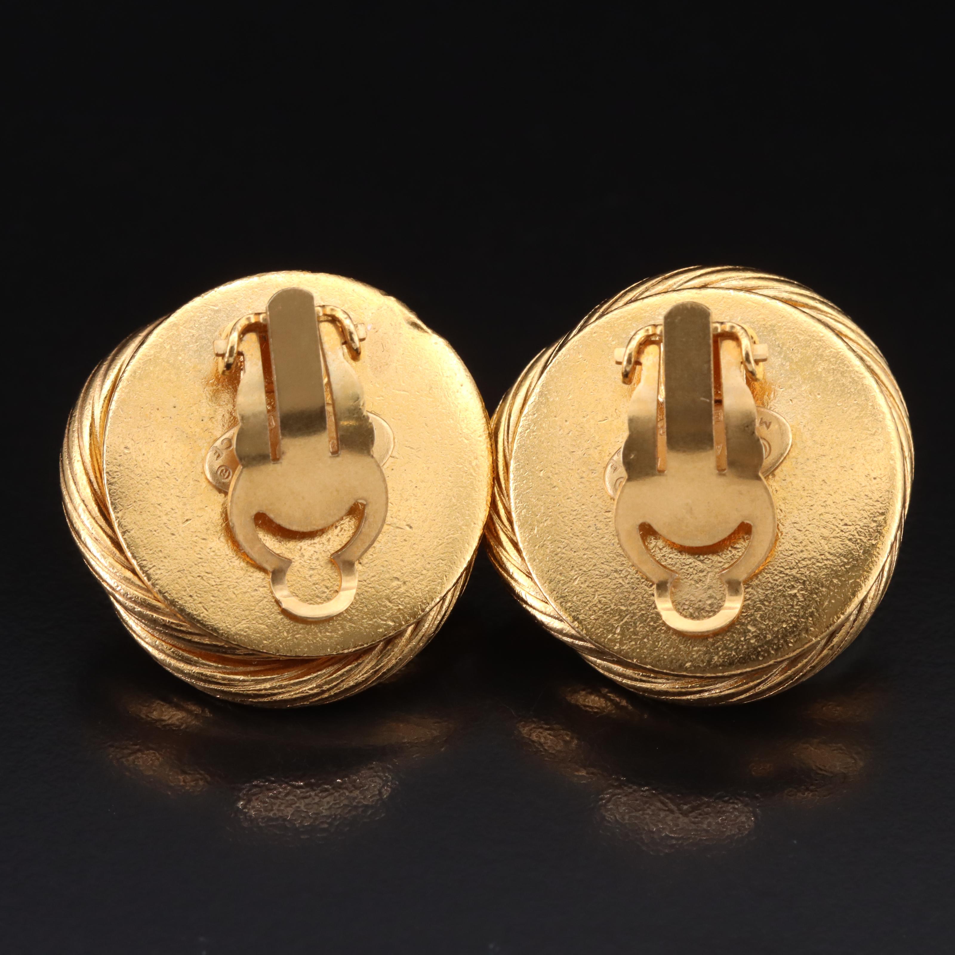 Chanel Imitation Pearl Clip On Earrings