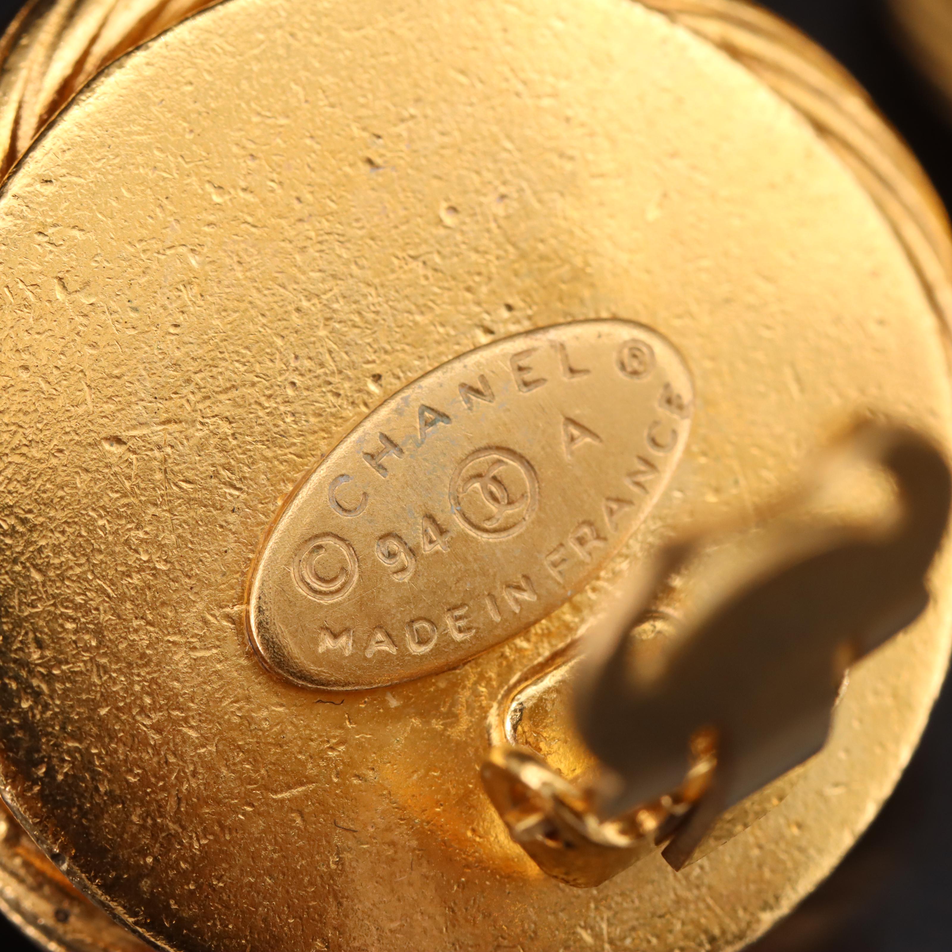 Chanel Imitation Pearl Clip On Earrings