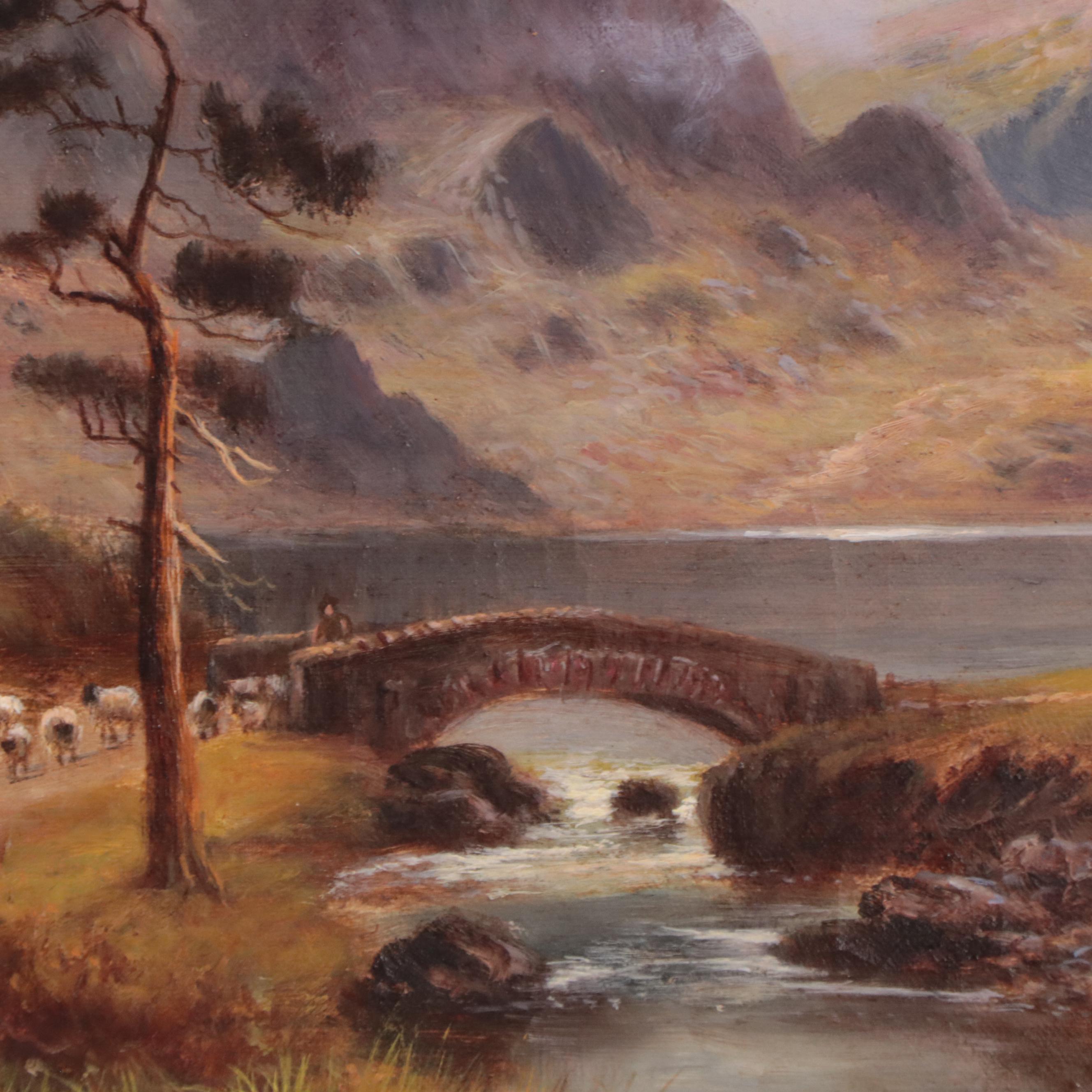 Sidney Yates Johnson Landscape Oil Painting of Mountain Scene, 1924