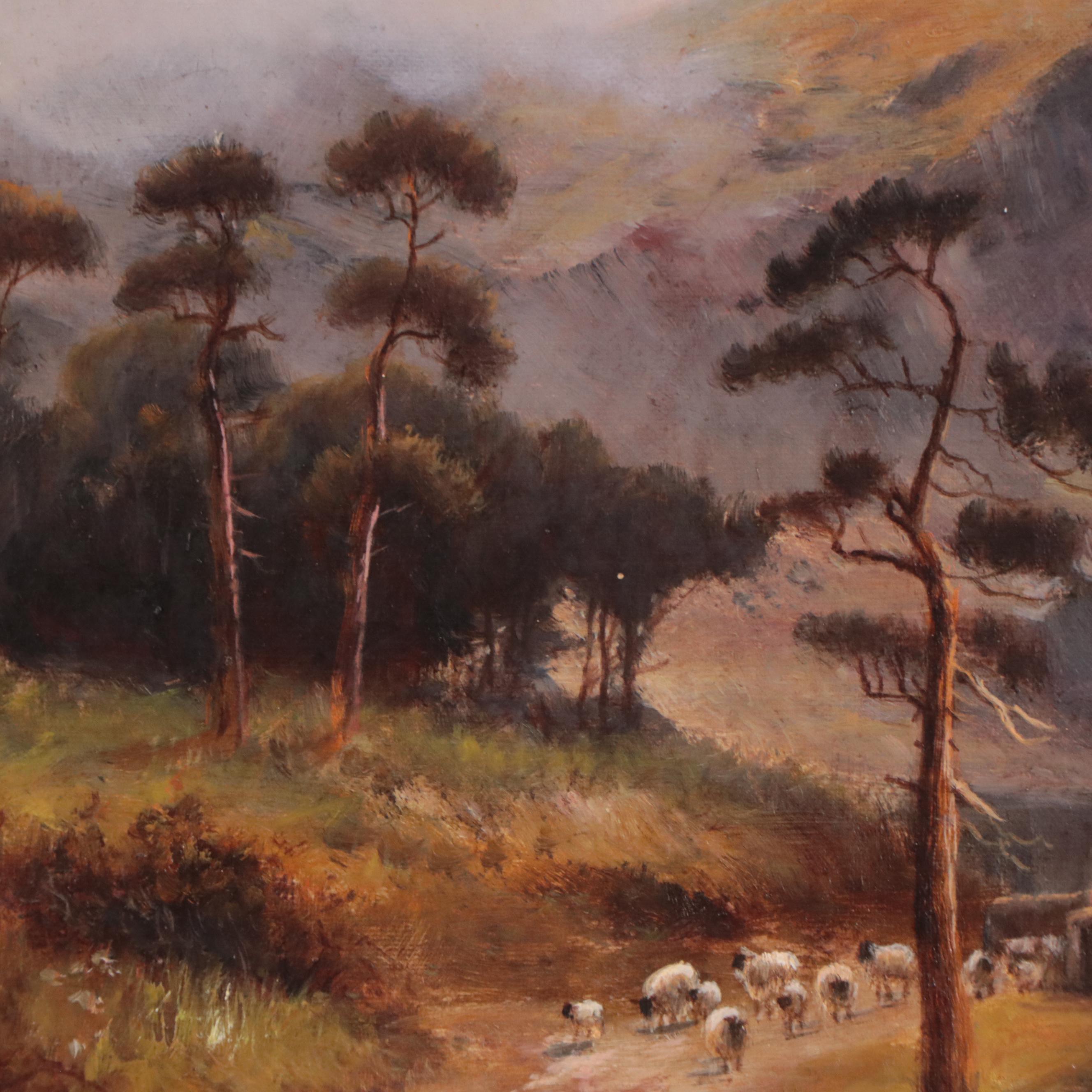 Sidney Yates Johnson Landscape Oil Painting of Mountain Scene, 1924