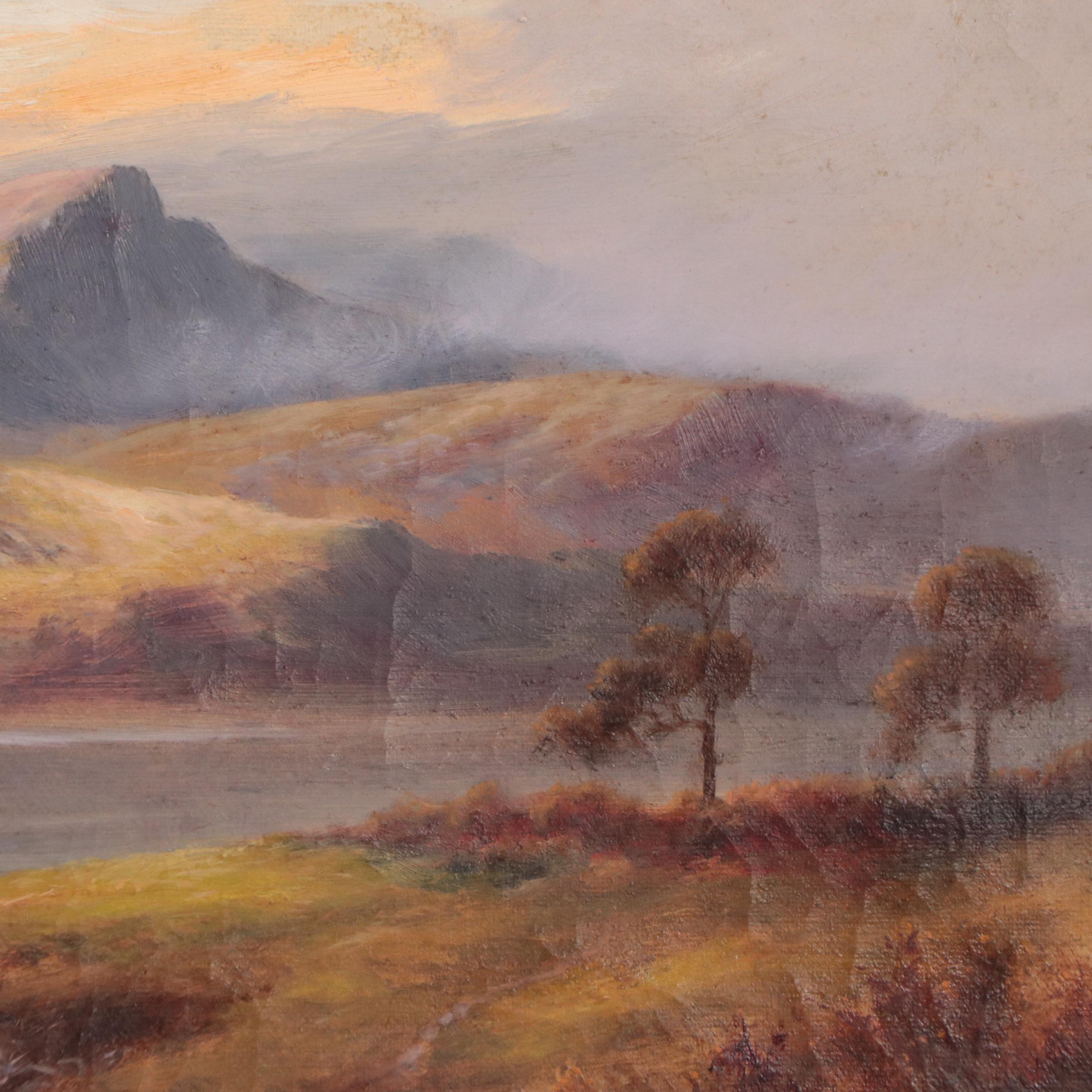 Sidney Yates Johnson Landscape Oil Painting of Mountain Scene, 1924