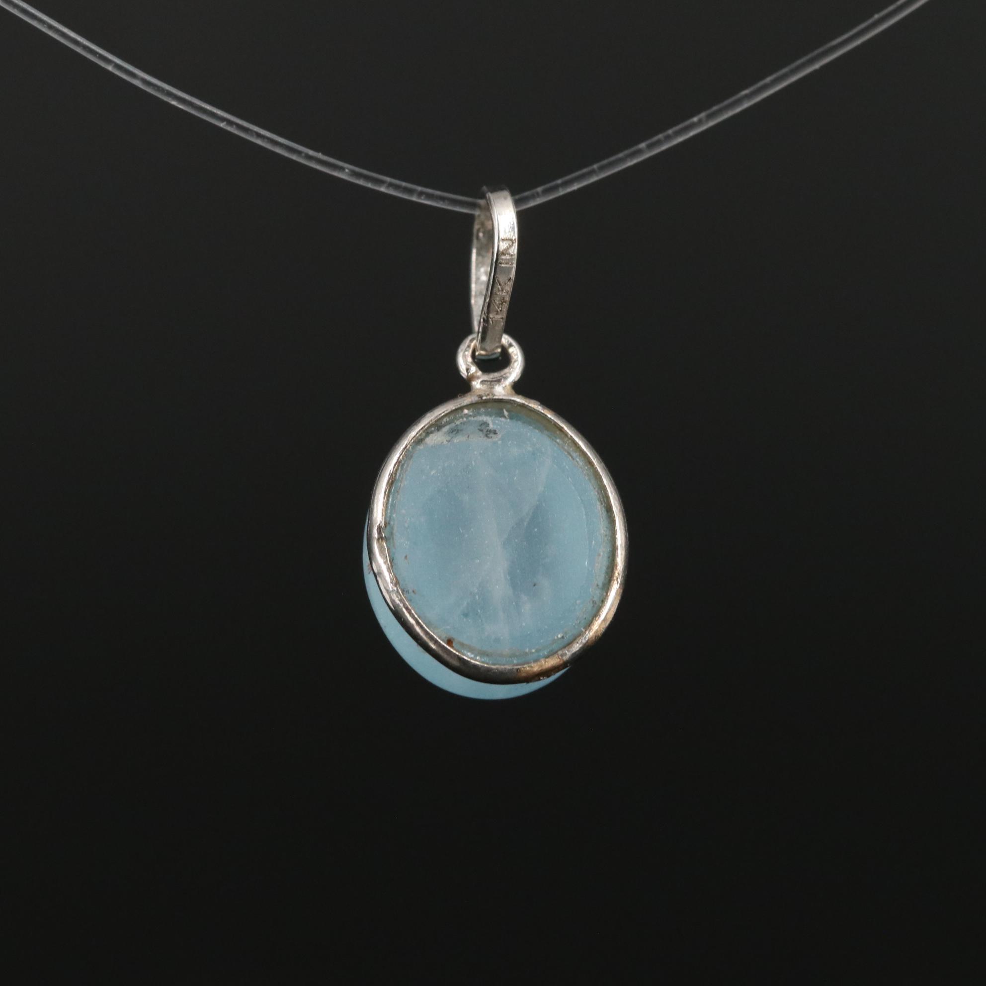 14K Aquamarine Pendant