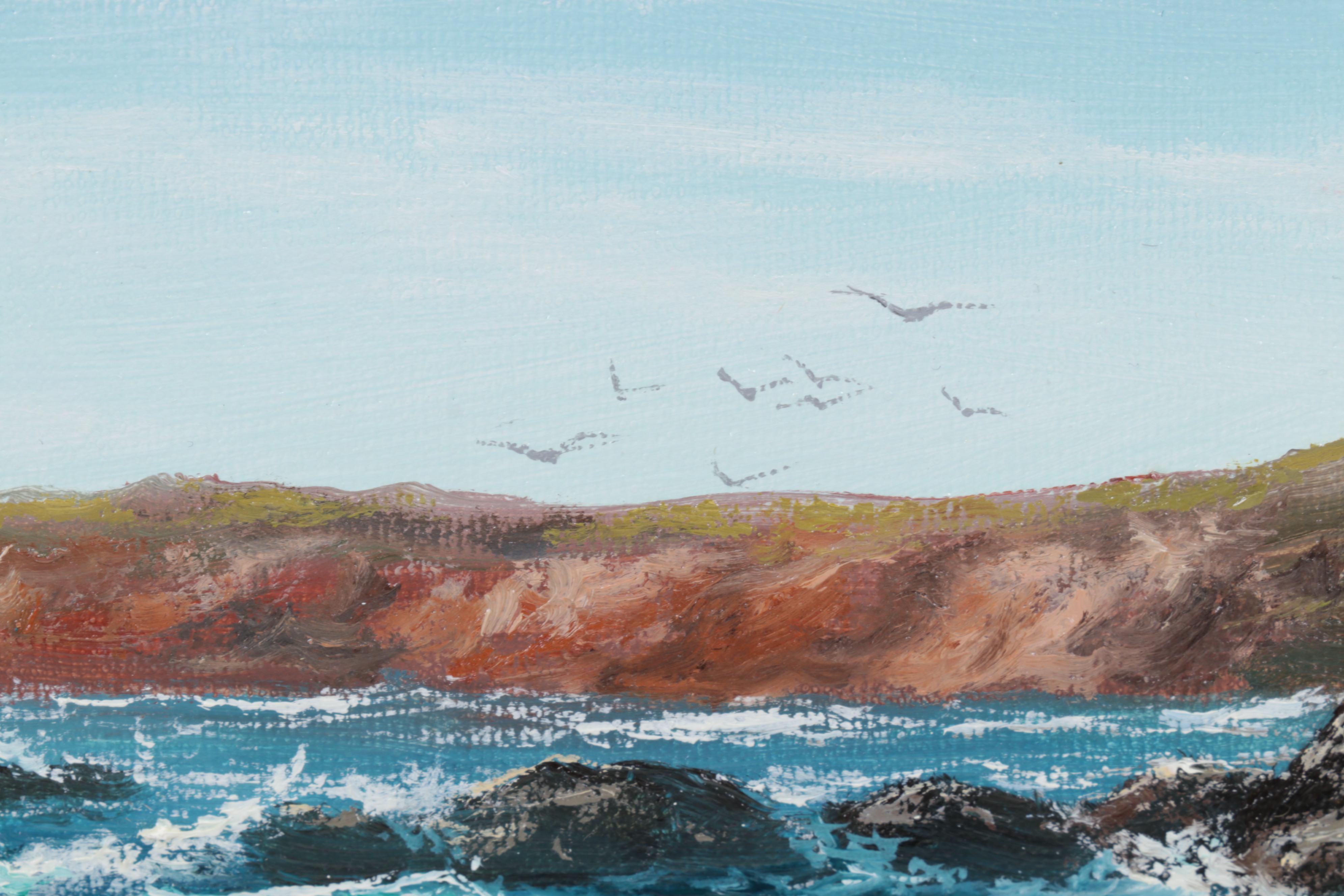 Jevgenijus Litvinas Seascape Oil Painting "Coastal Waves," 2022