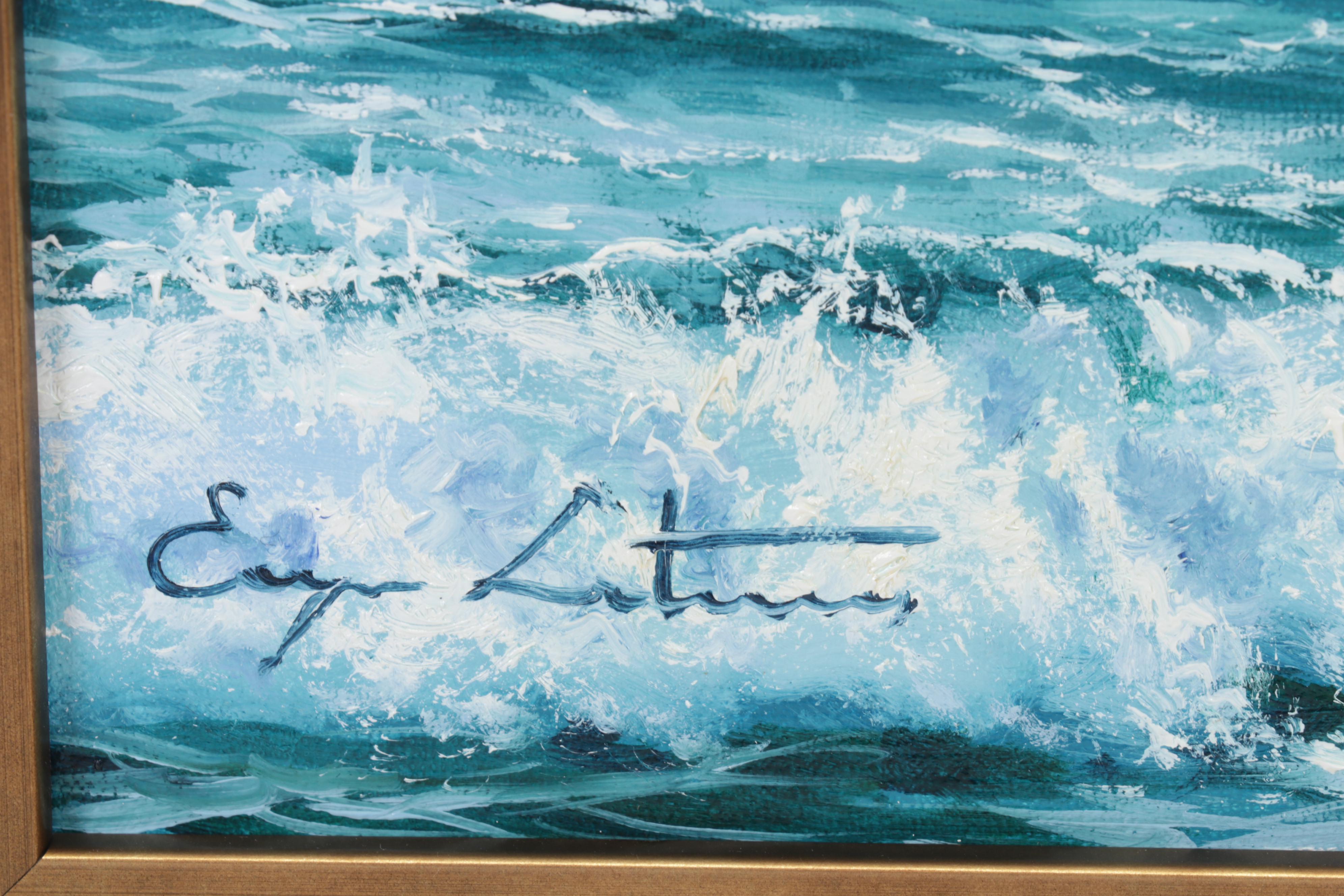 Jevgenijus Litvinas Seascape Oil Painting "Coastal Waves," 2022
