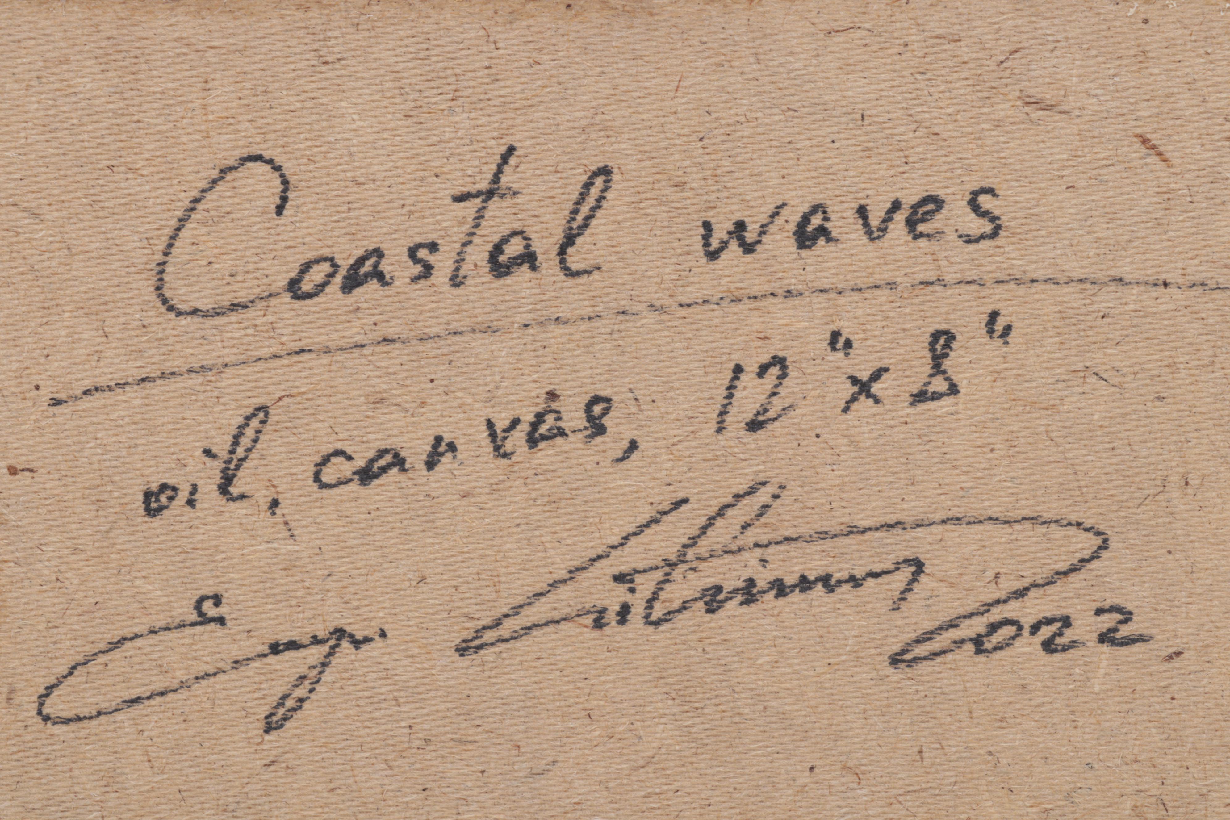 Jevgenijus Litvinas Seascape Oil Painting "Coastal Waves," 2022