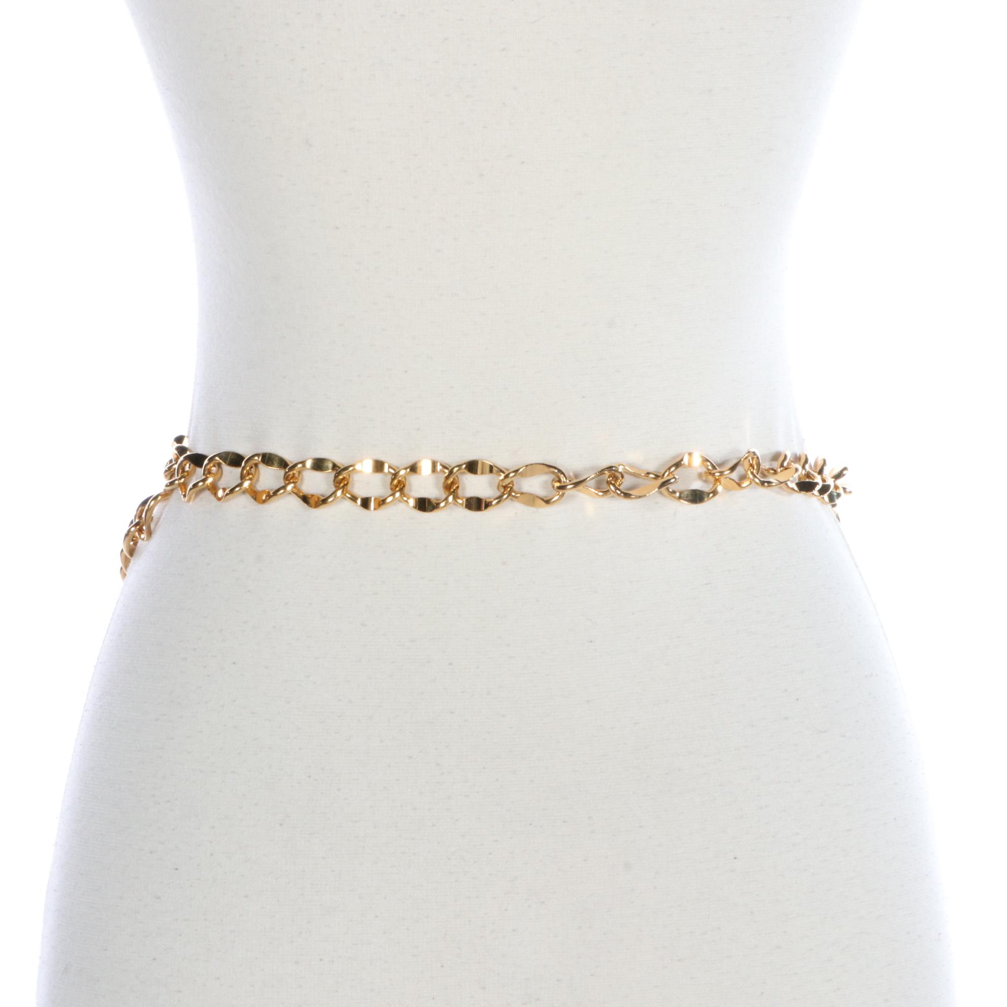Chanel Medallion Chain Link Belt in Gold-Tone Metal with Box