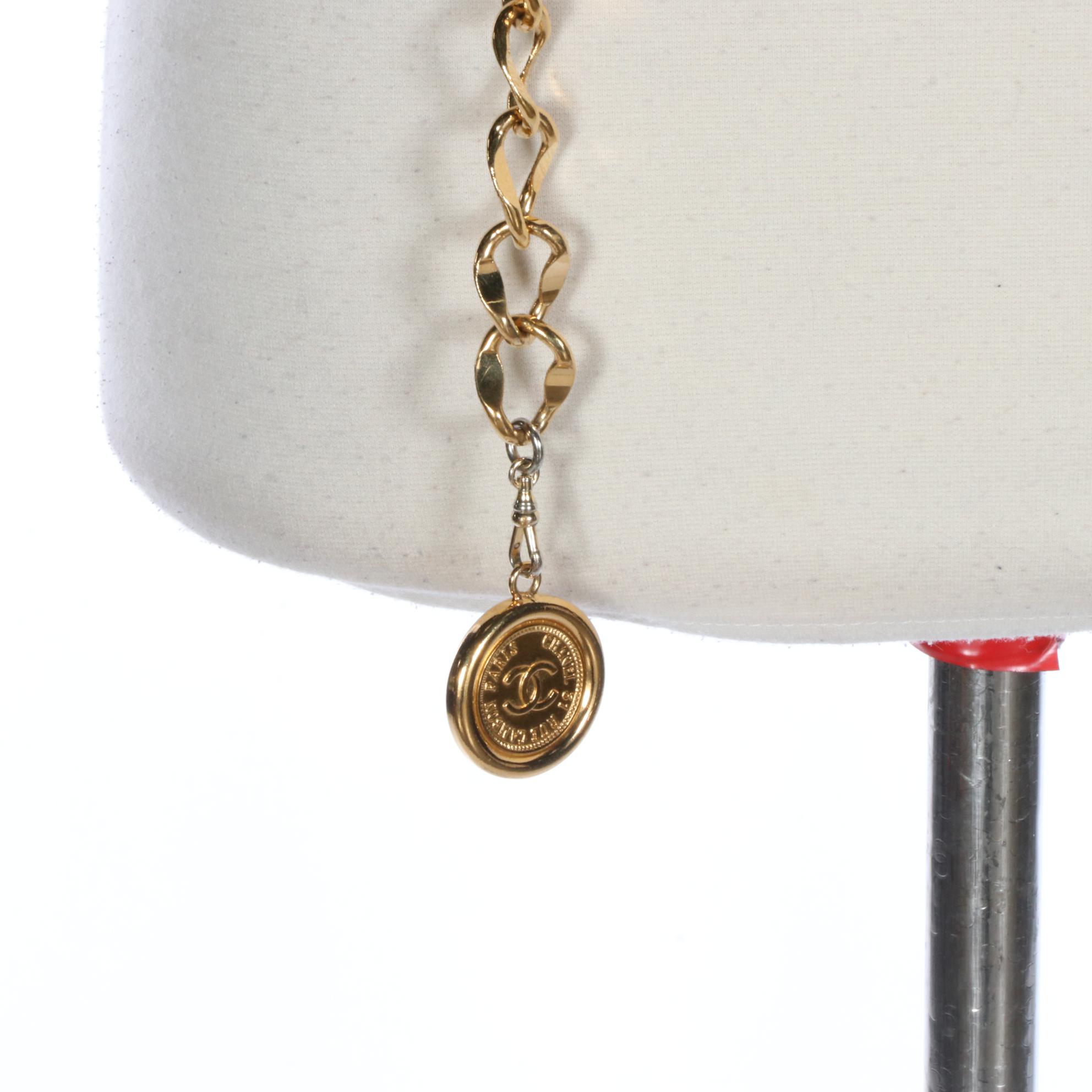 Chanel Medallion Chain Link Belt in Gold-Tone Metal with Box