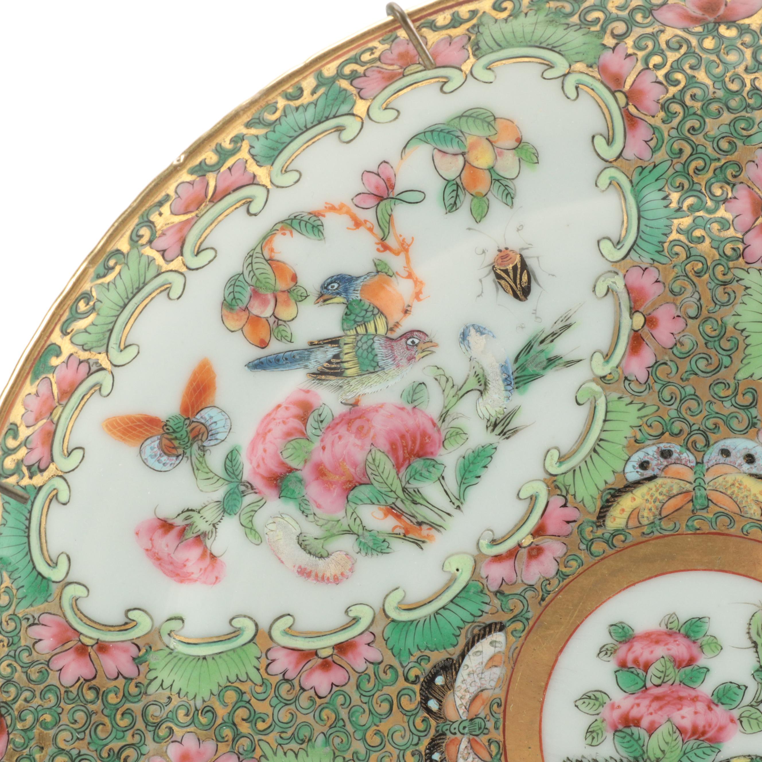 Chinese Export Porcelain Rose Medallion Vases and Tableware