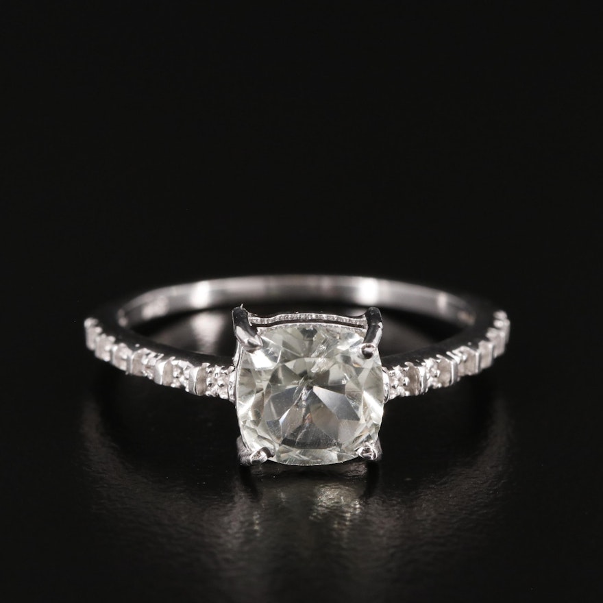Sterling Diamond and Peridot Ring