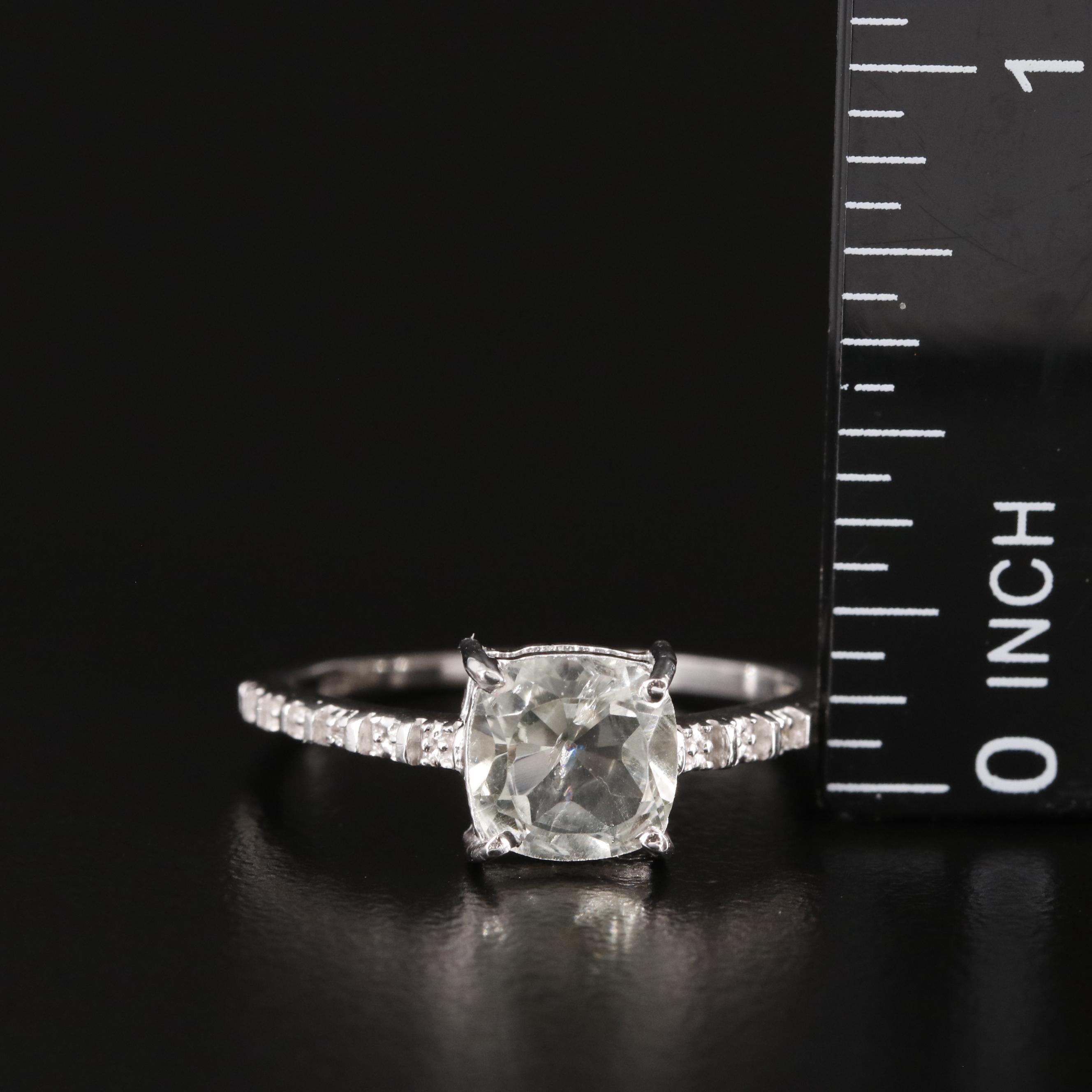 Sterling Diamond and Peridot Ring