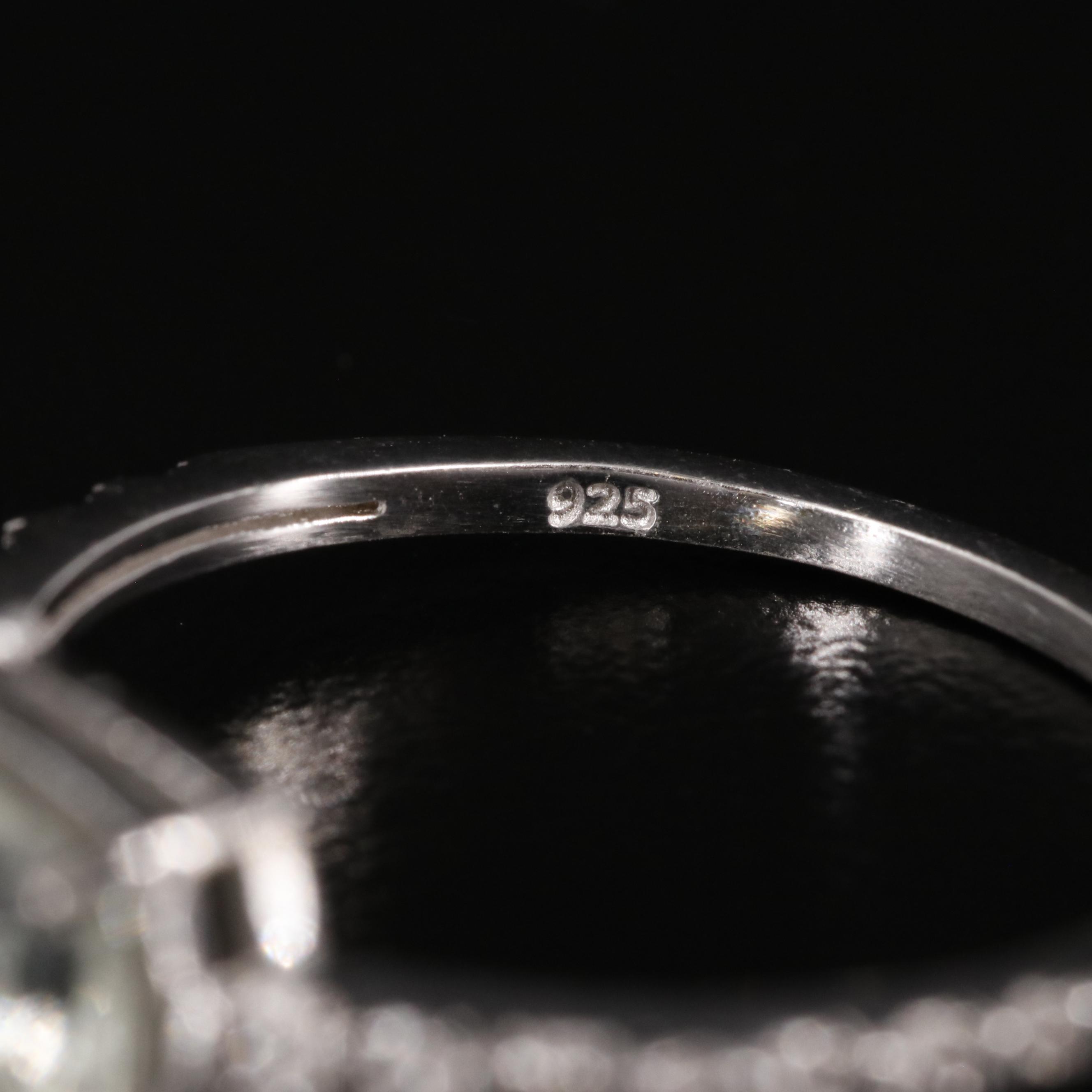 Sterling Diamond and Peridot Ring