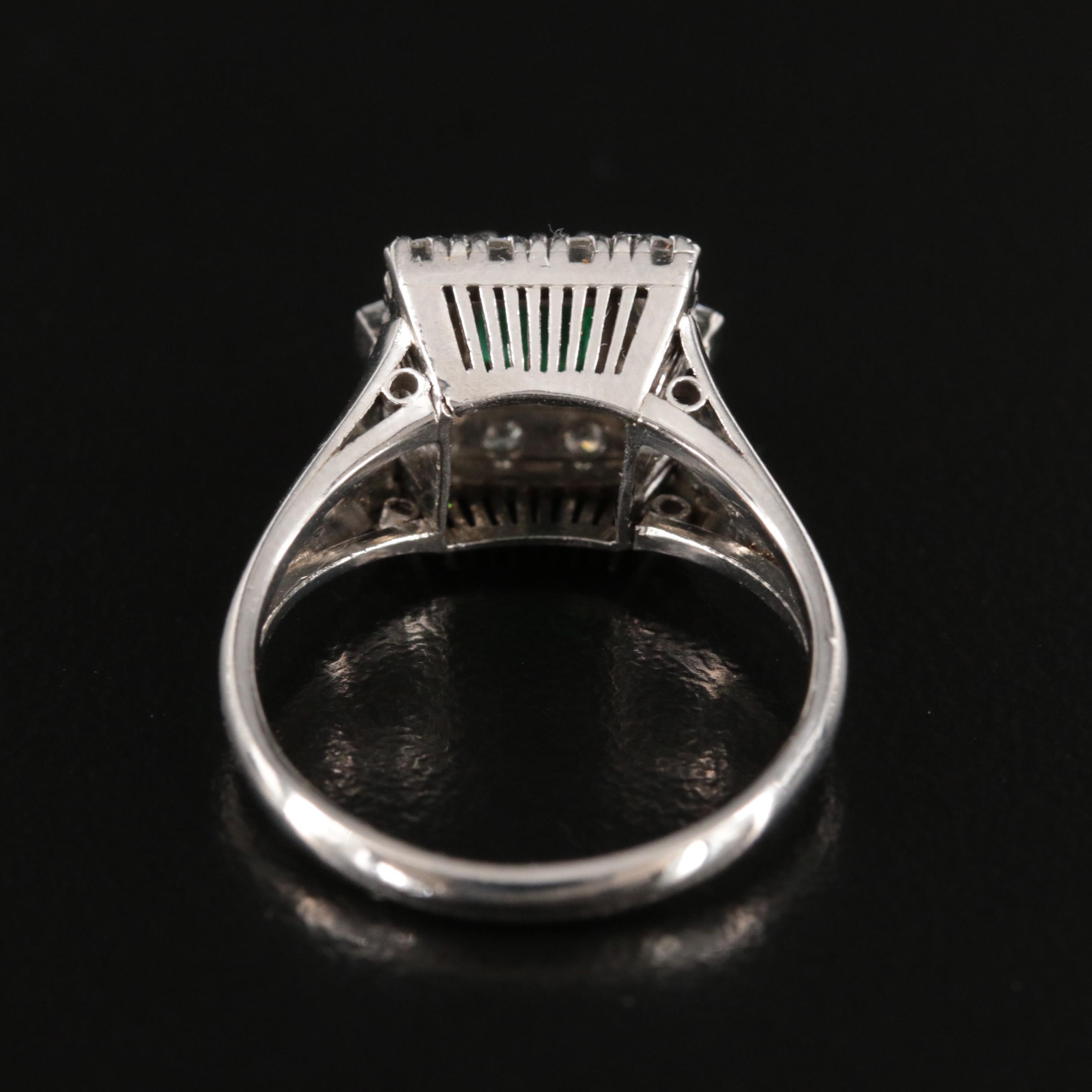 Platinum Emerald and Diamond Ring with GIA Report