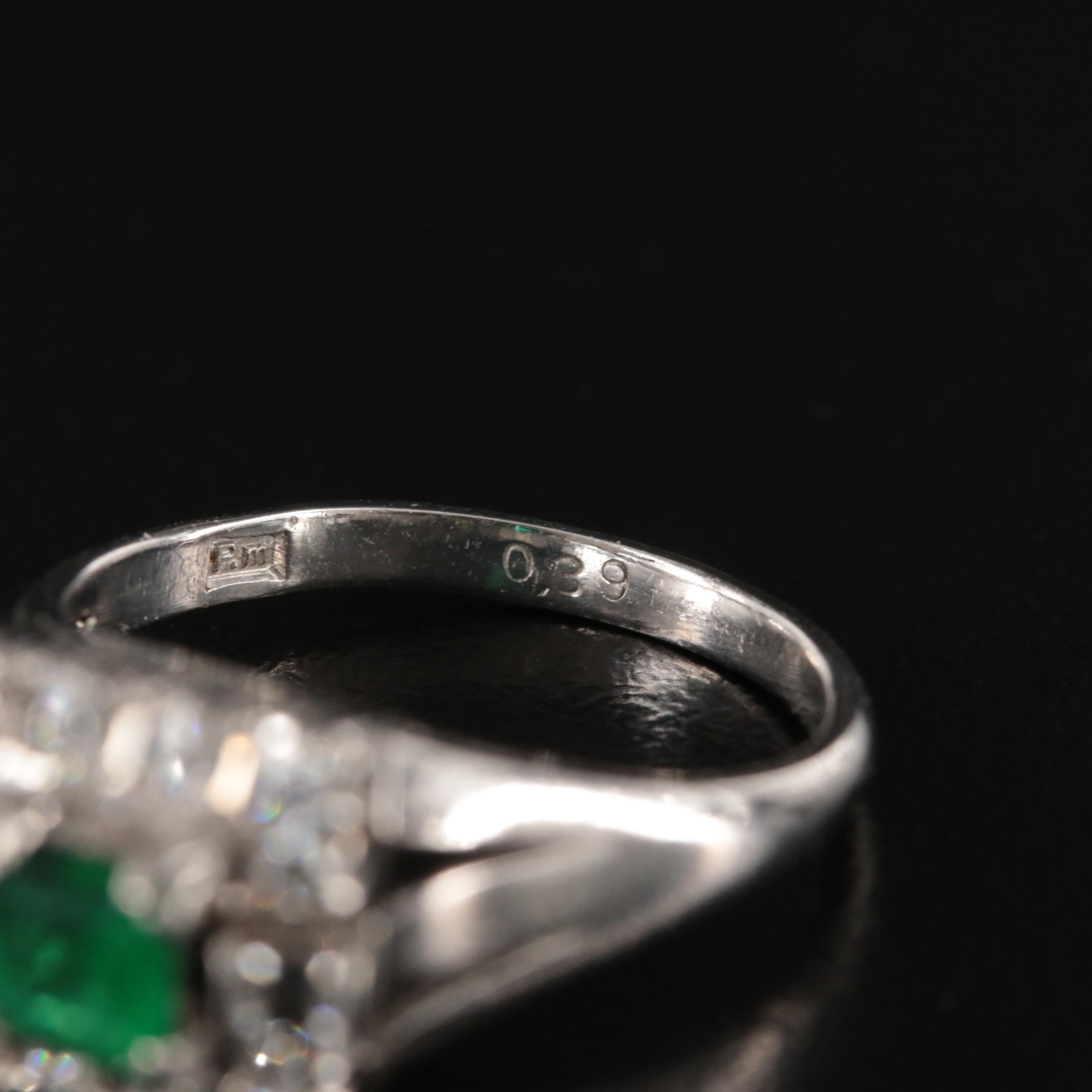 Platinum Emerald and Diamond Ring with GIA Report