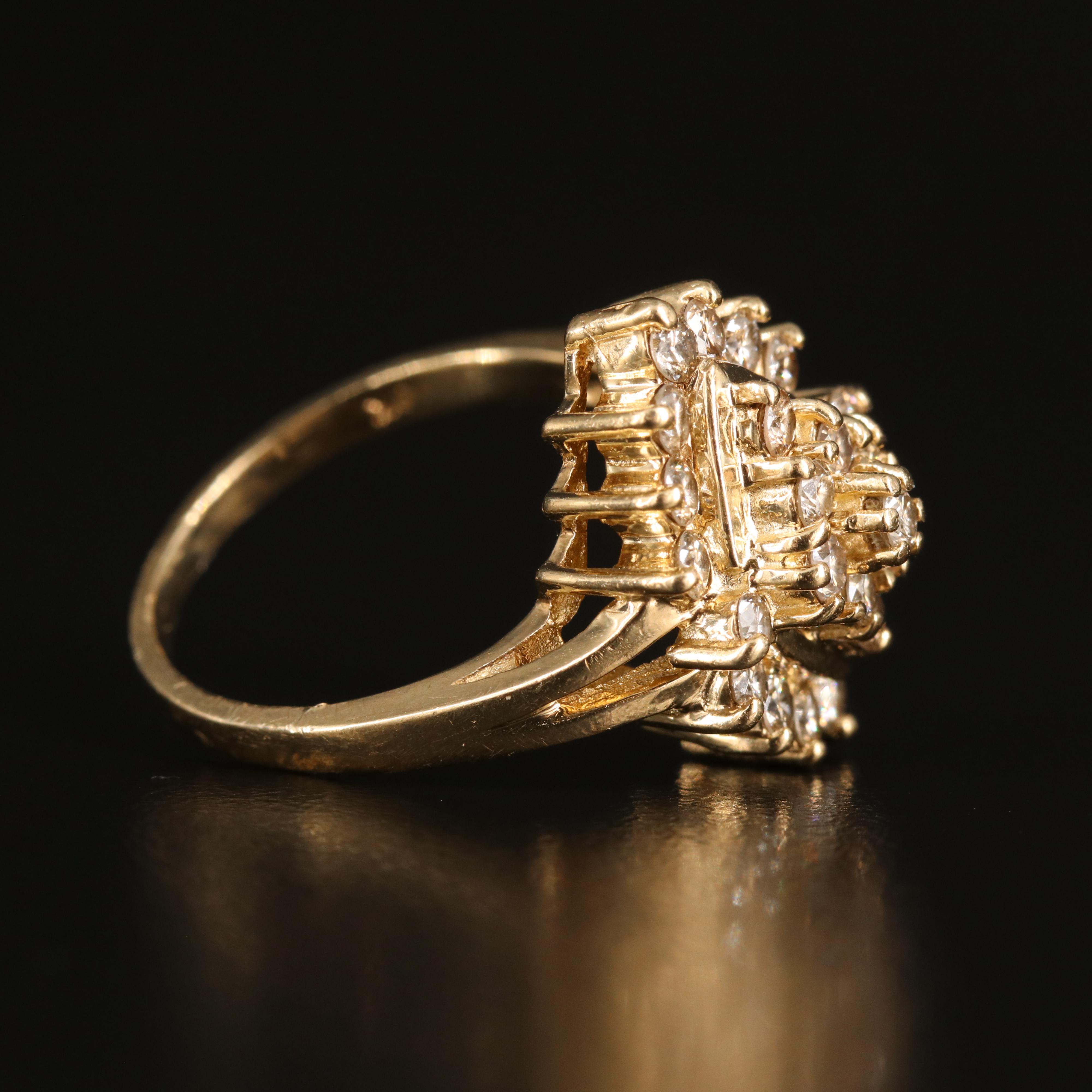 10K 1.00 CTW Diamond Navette Ring