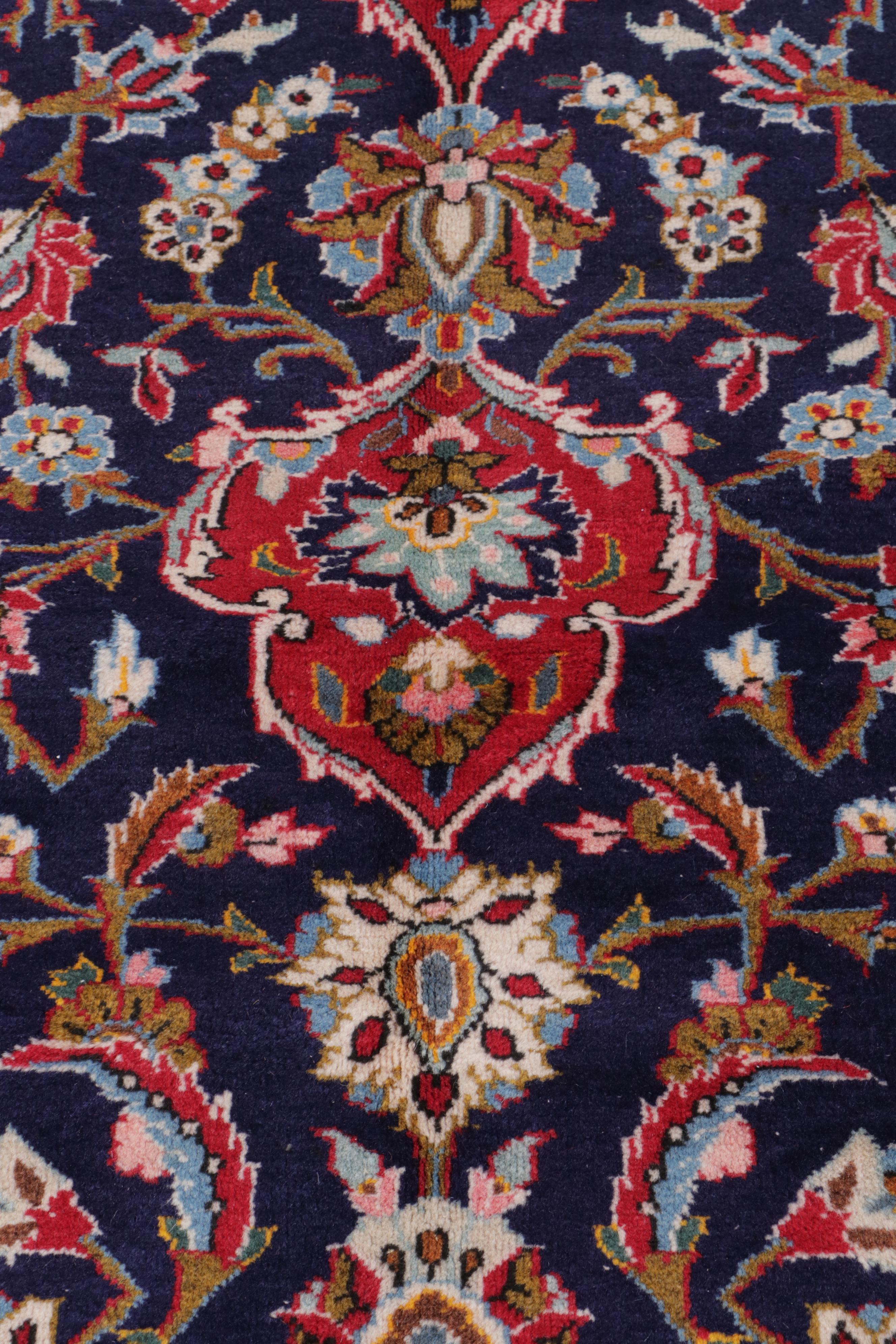 11'5 x 16'4 Hand-Knotted Persian Kashan Room Sized Rug