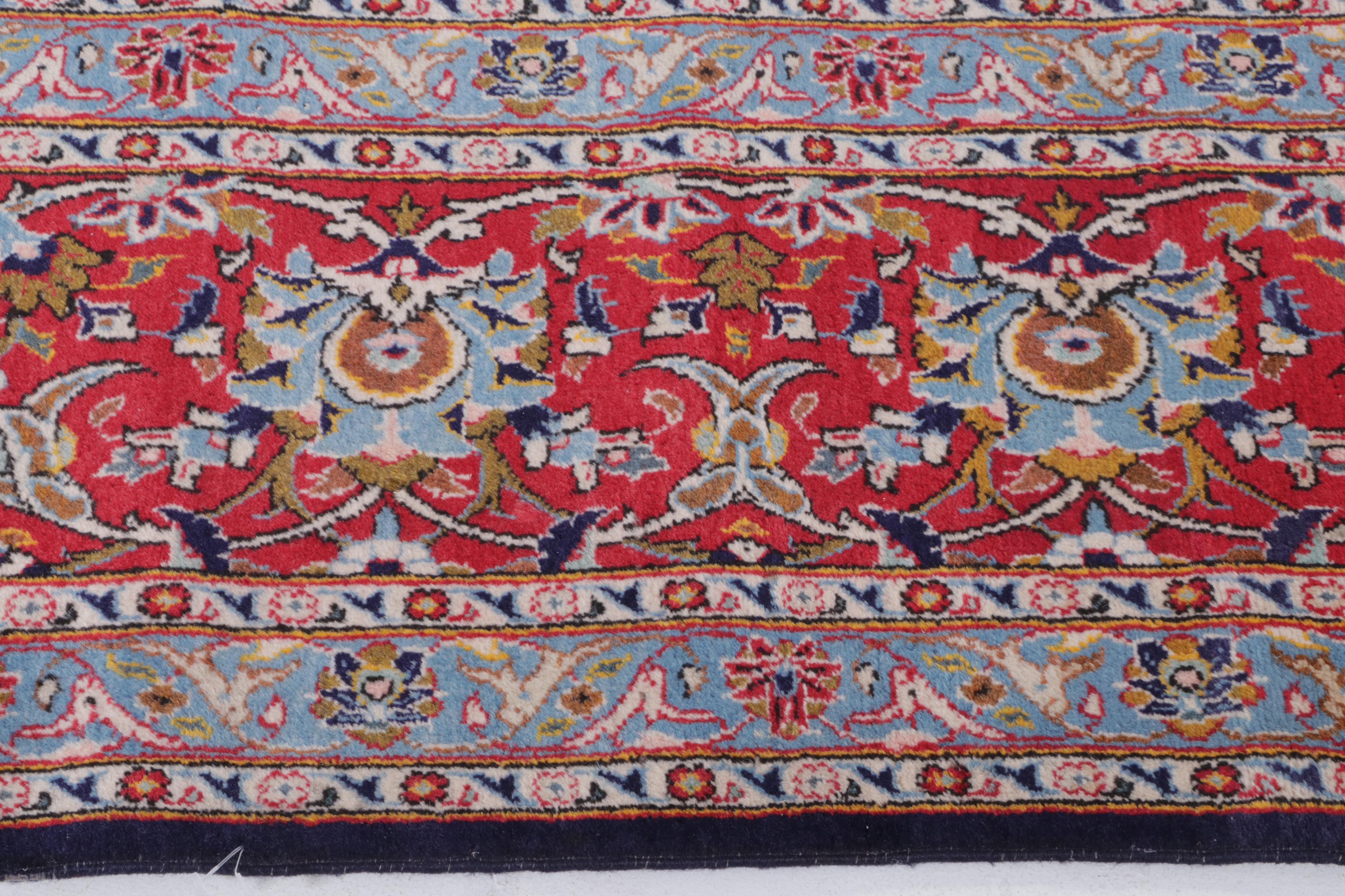 11'5 x 16'4 Hand-Knotted Persian Kashan Room Sized Rug