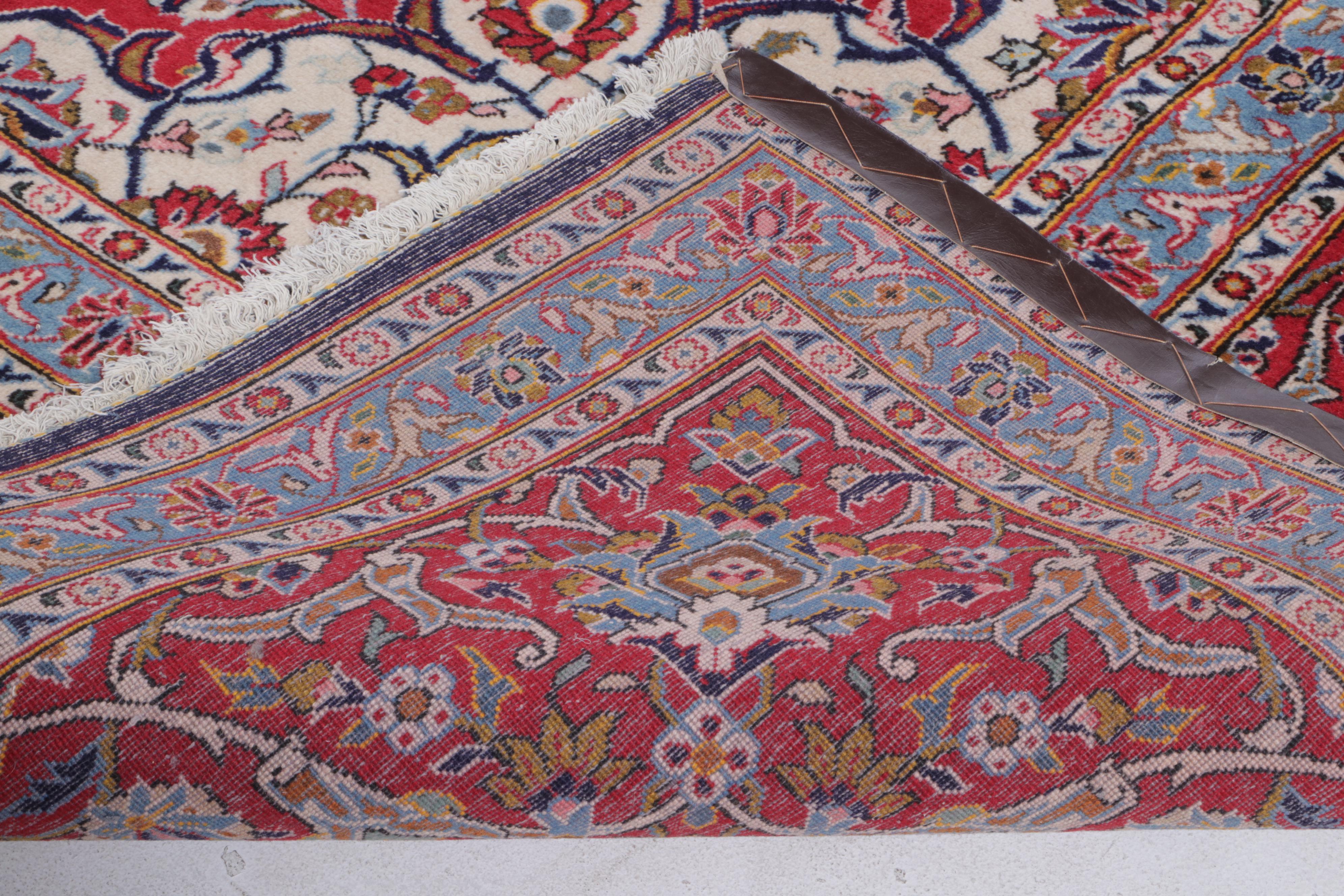 11'5 x 16'4 Hand-Knotted Persian Kashan Room Sized Rug