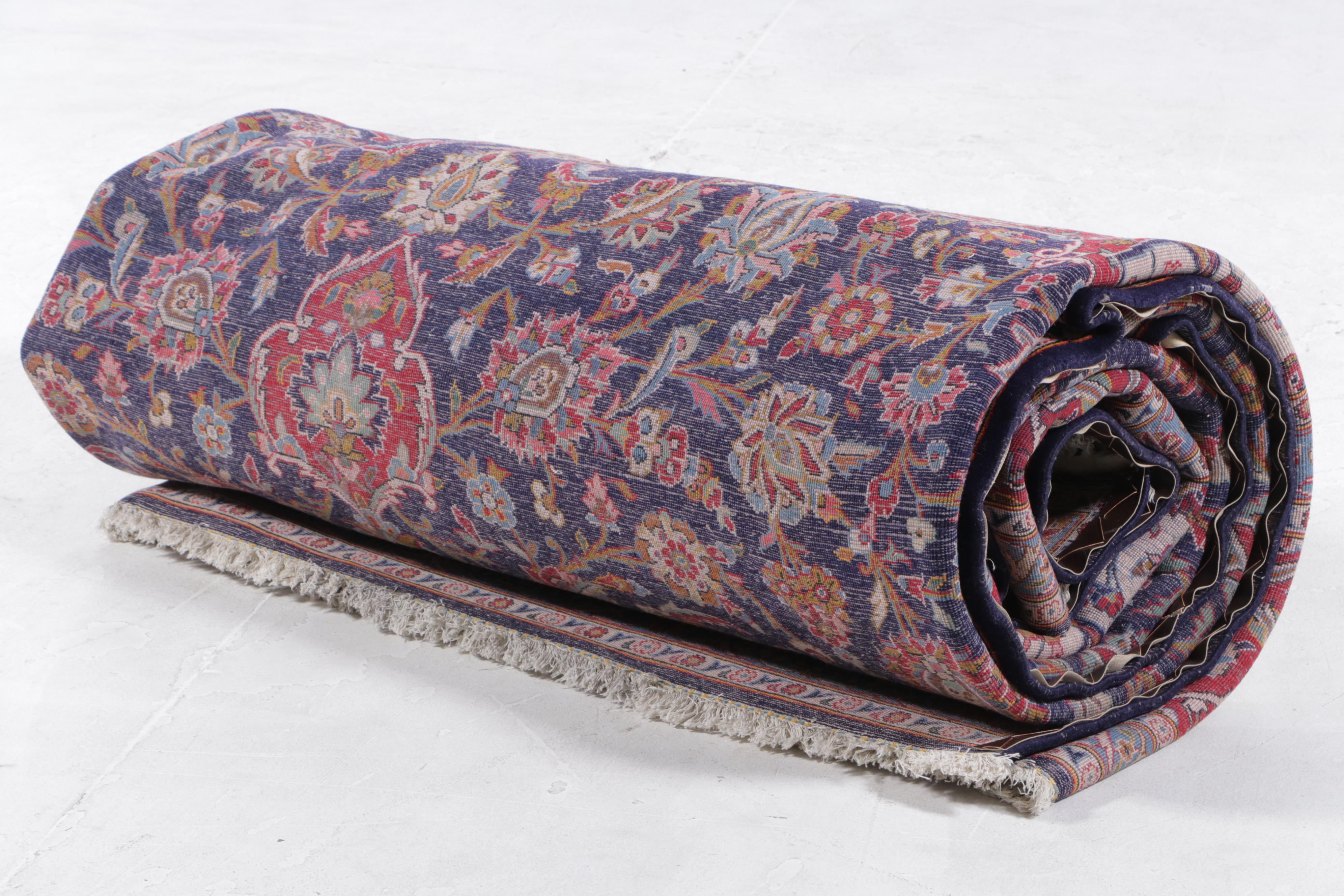 11'5 x 16'4 Hand-Knotted Persian Kashan Room Sized Rug