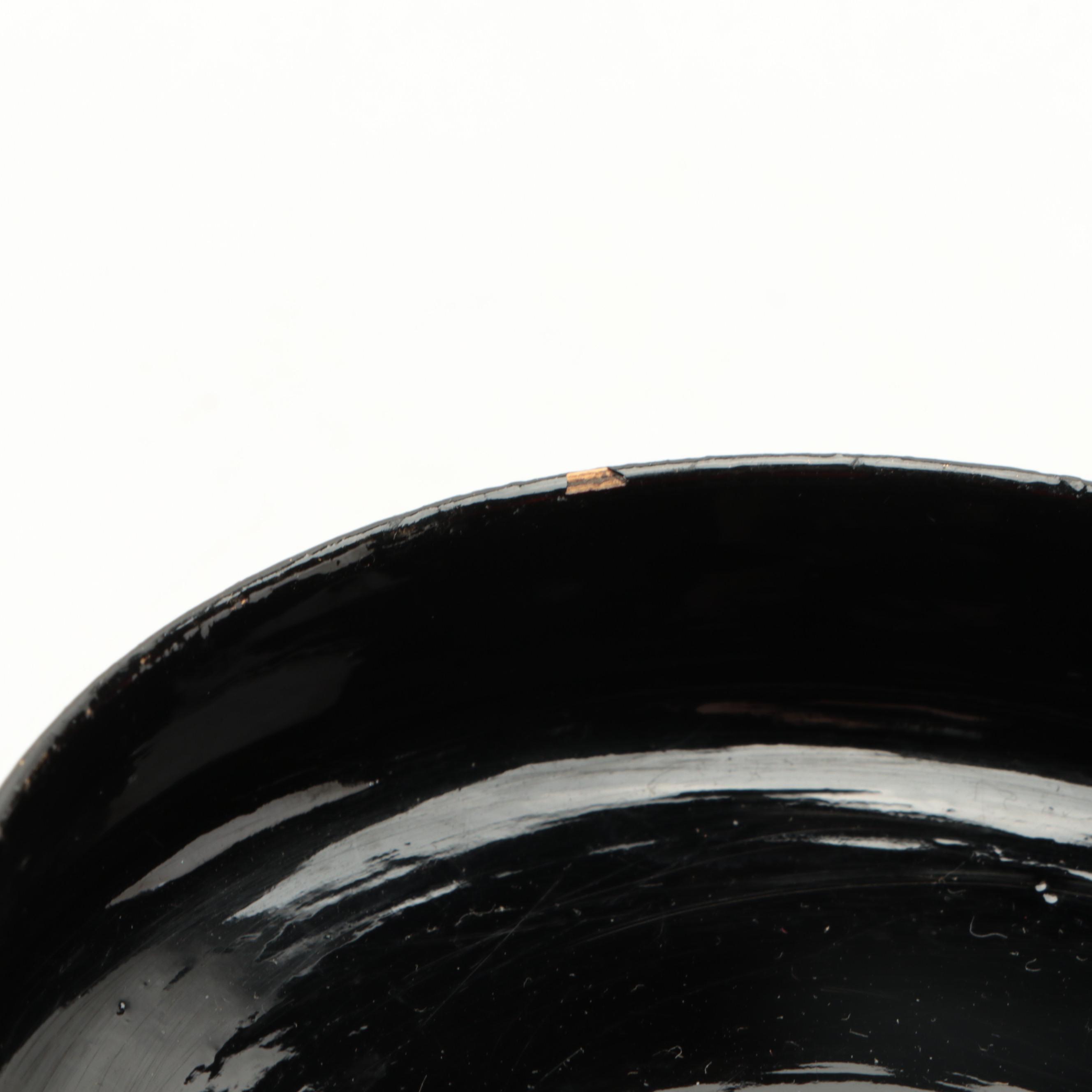 Burmese Gilt Lacquerware Bird Trinket Boxes with Chinese Cloisonné Dish