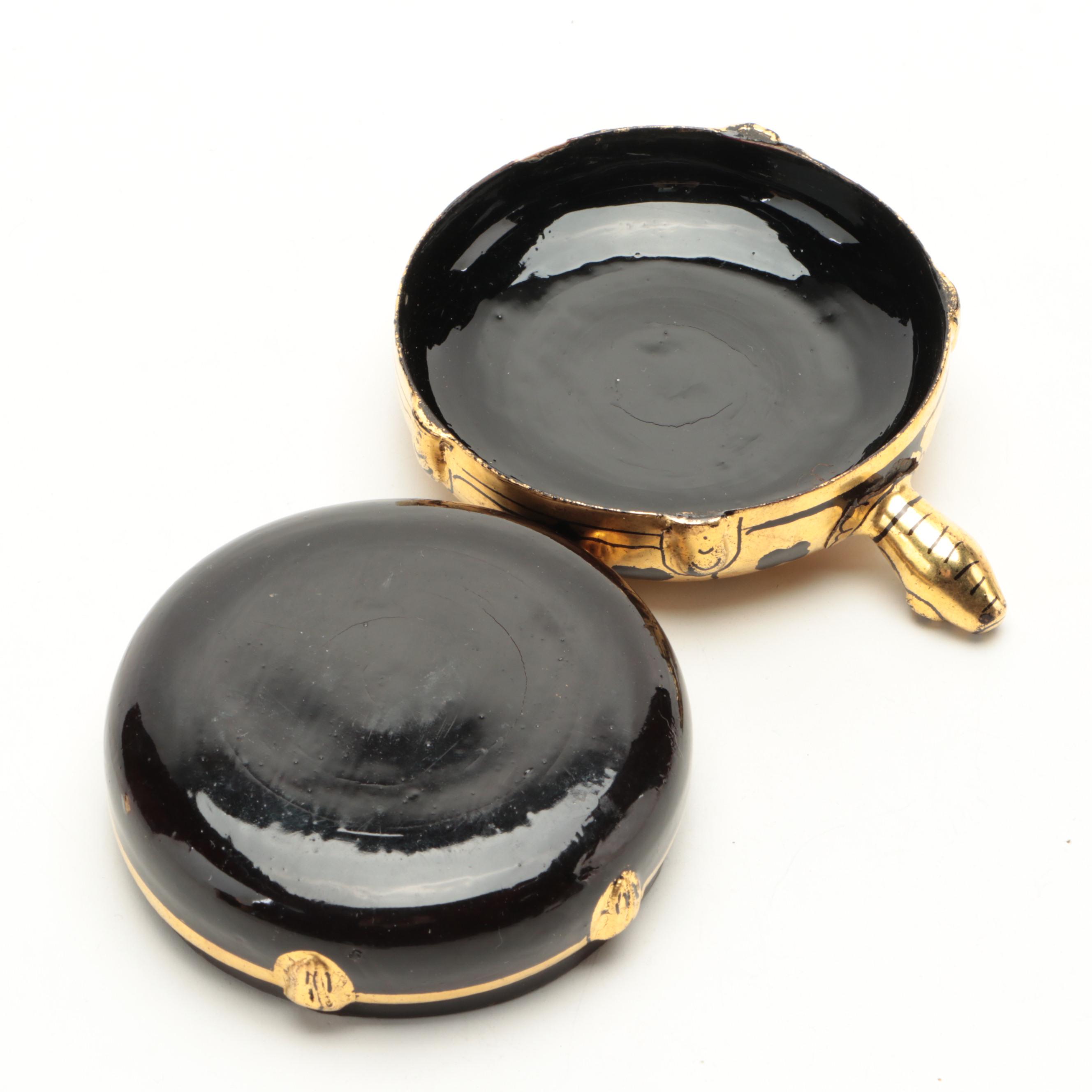 Burmese Parcel Gilt Lacquerware Owl Box and More Animal Boxes