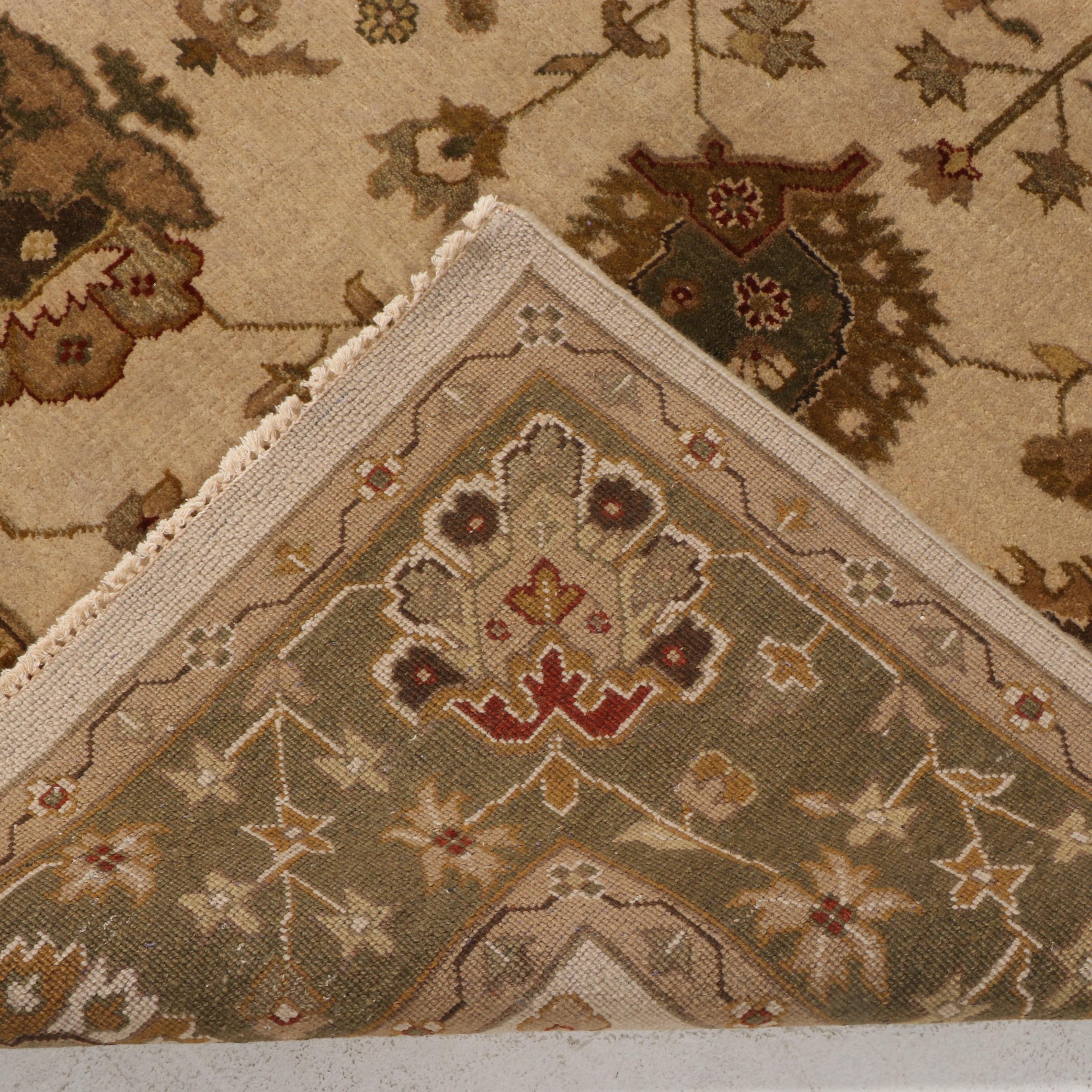 7'11 x 10' Hand-Knotted Indian Agra Area Rug