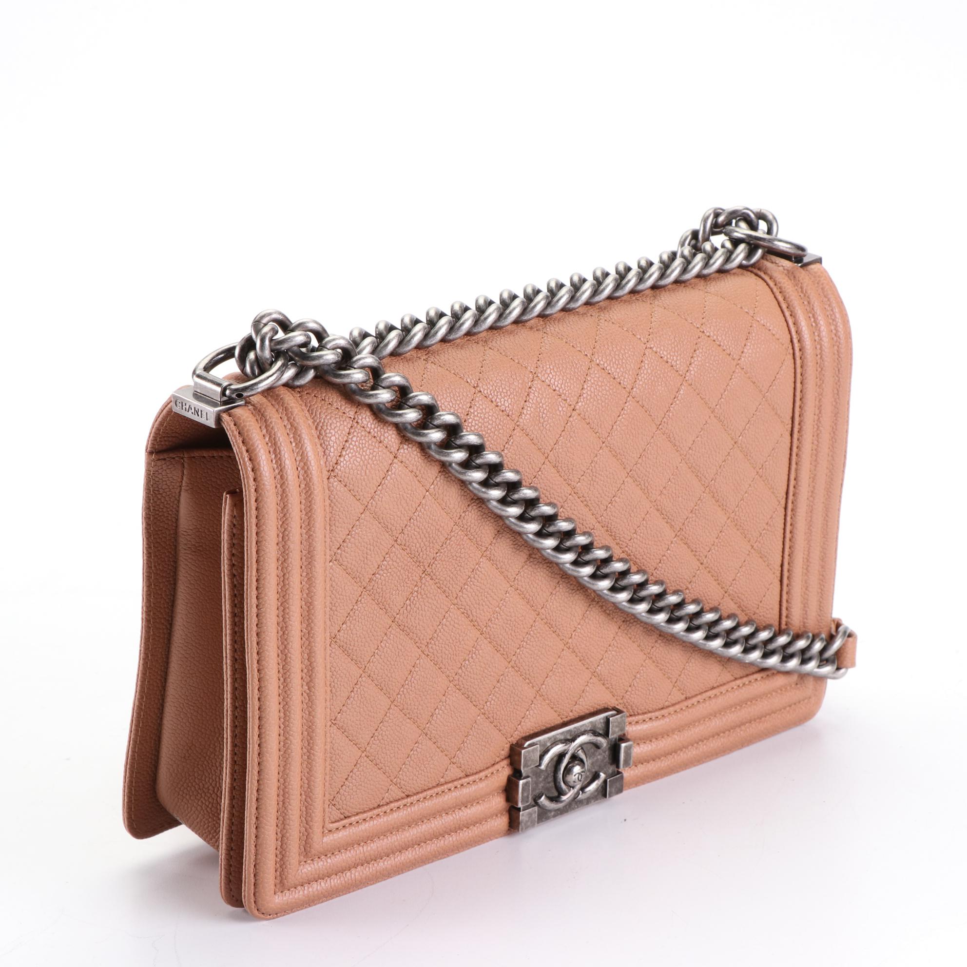 Chanel Boy Flap Medium Bag in Quilted Caviar Leather