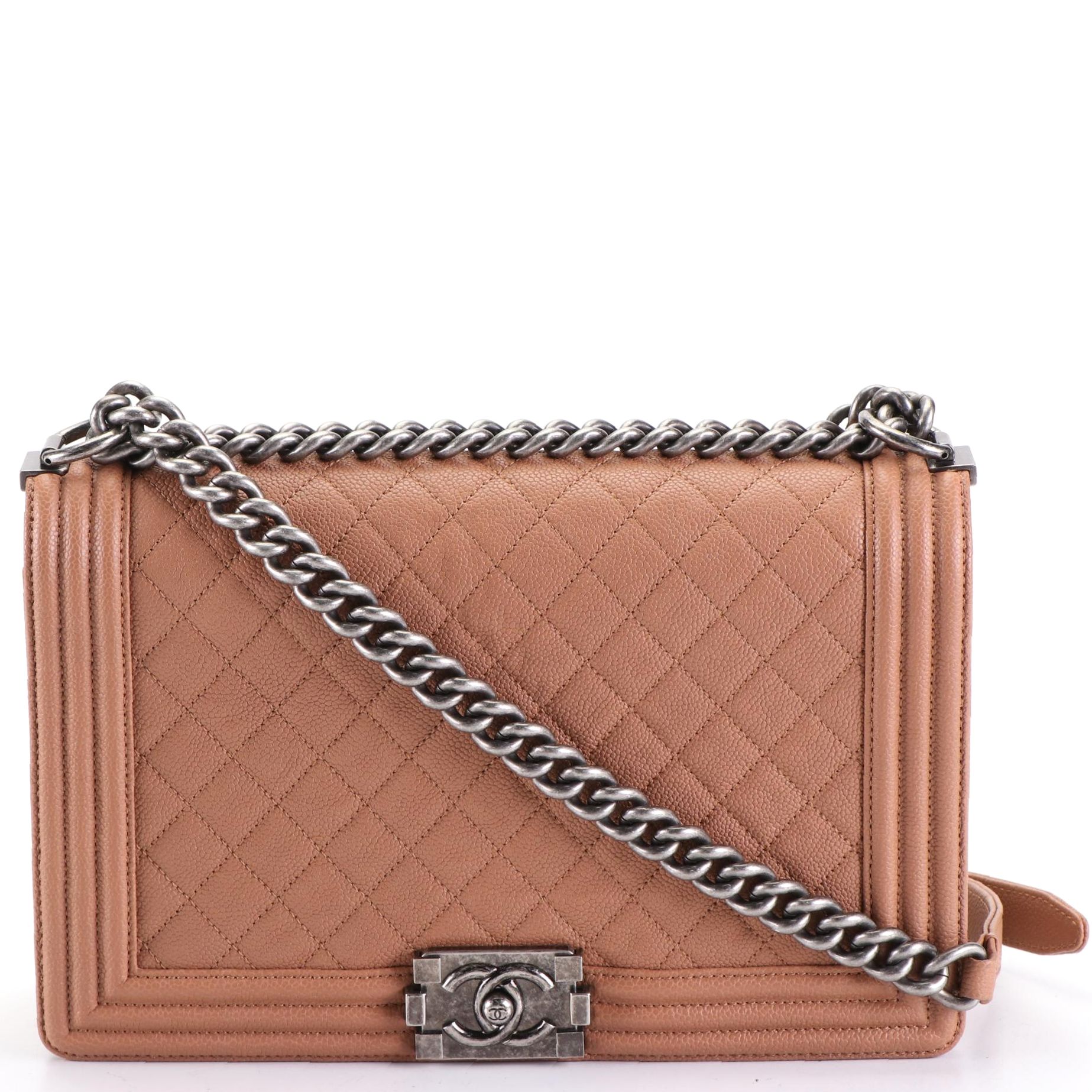 Chanel Boy Flap Medium Bag in Quilted Caviar Leather