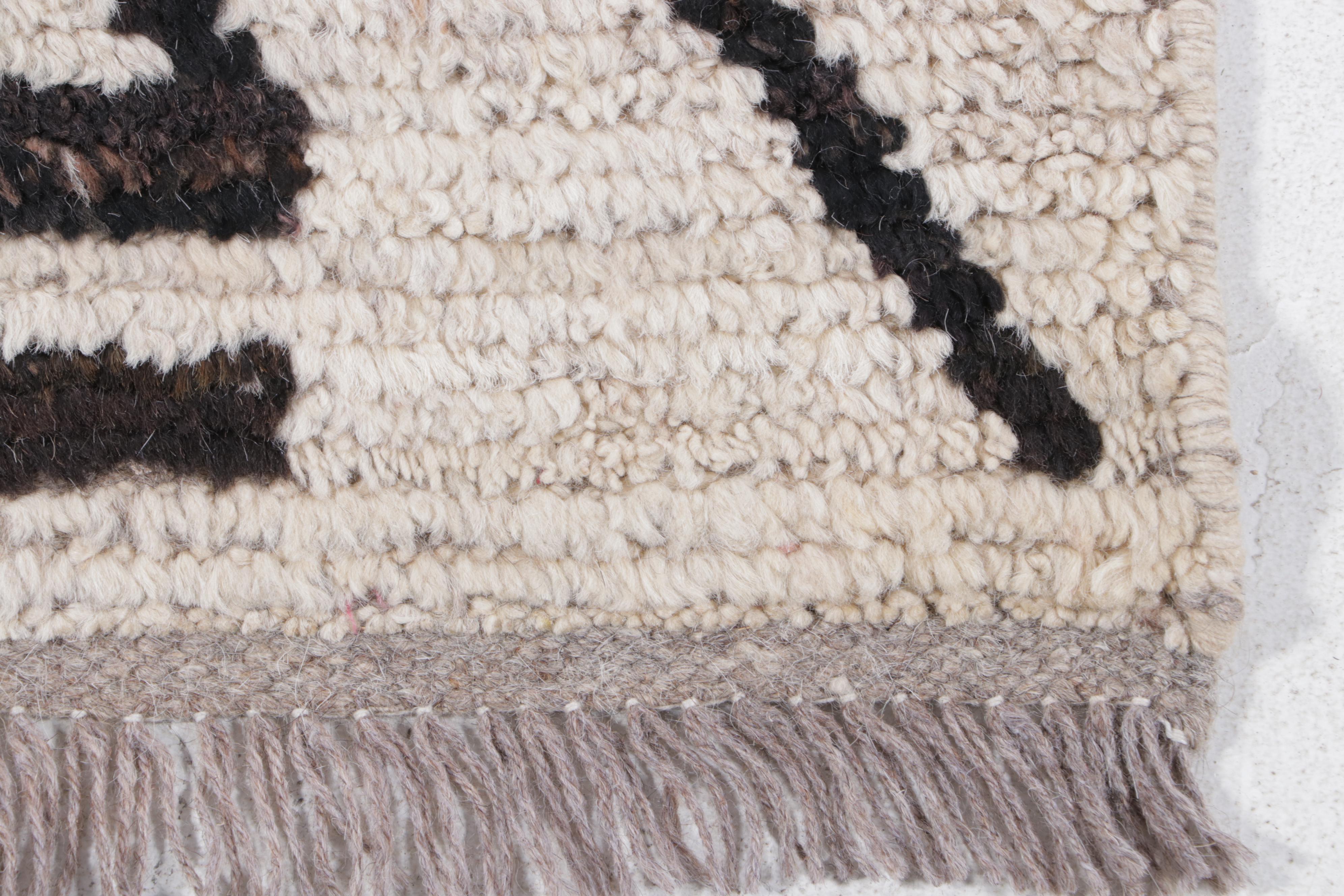 4'3 x 19'4 Hand-Knotted Moroccan Berber Long Rug