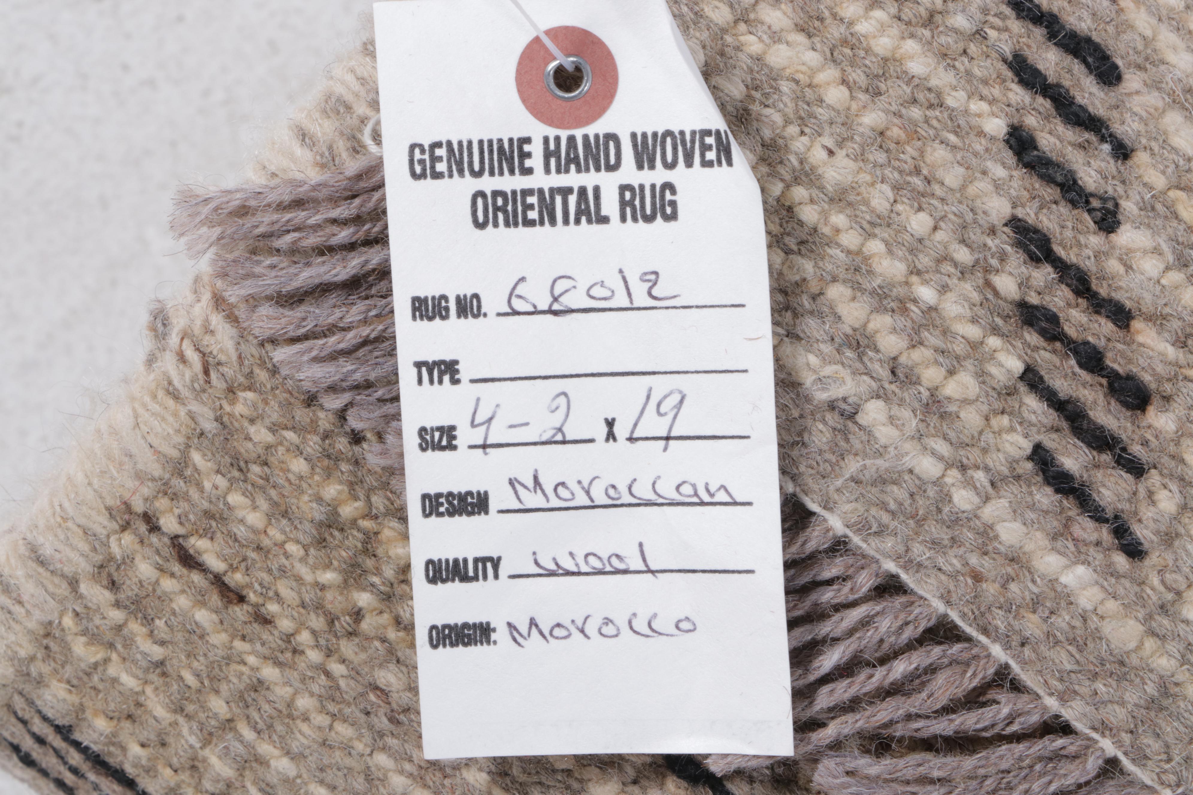 4'3 x 19'4 Hand-Knotted Moroccan Berber Long Rug