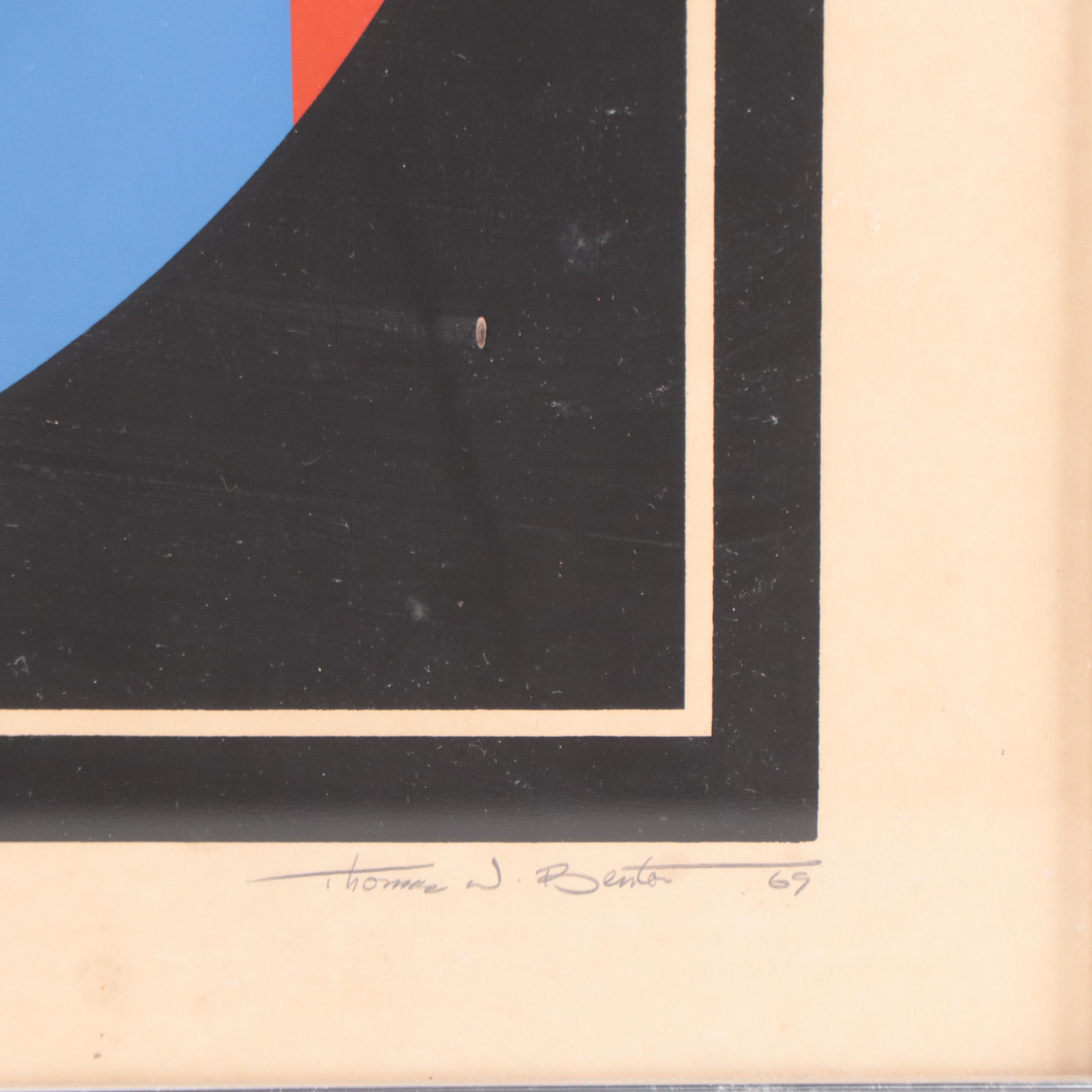 Thomas Whelan Benton Geometric Serigraph, 1969