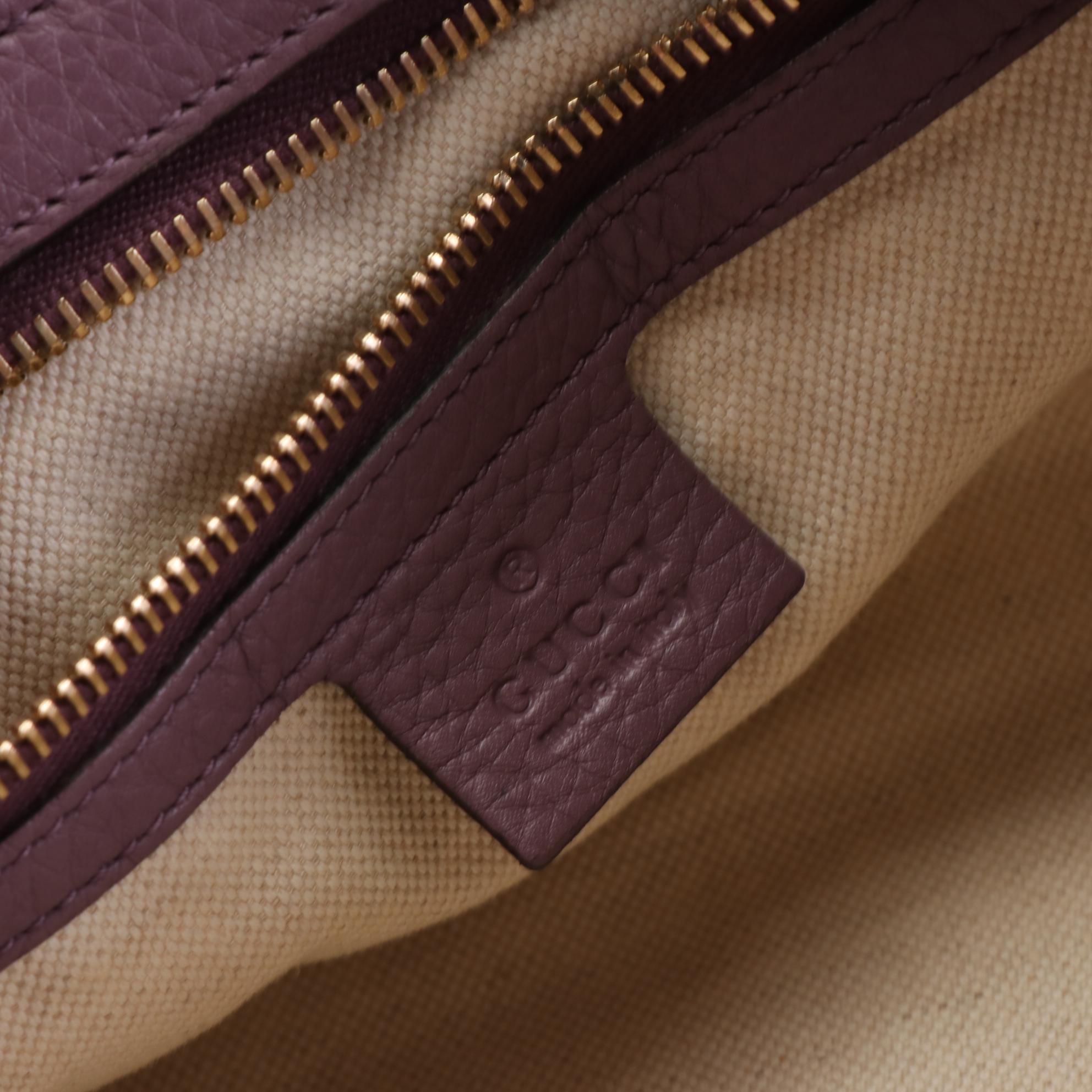 Gucci Bamboo Medium Shopper Tote in Grain Calfskin Leather