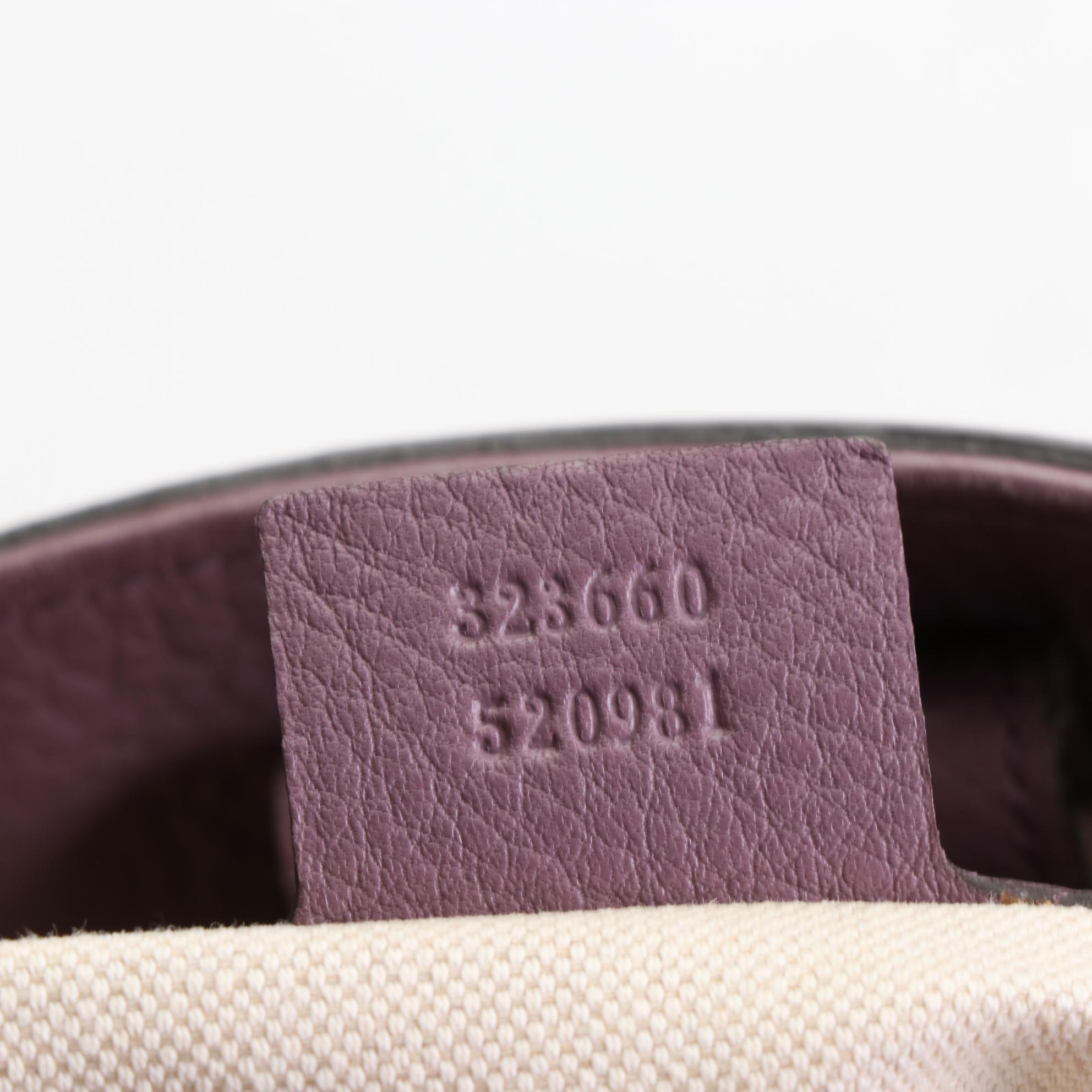 Gucci Bamboo Medium Shopper Tote in Grain Calfskin Leather