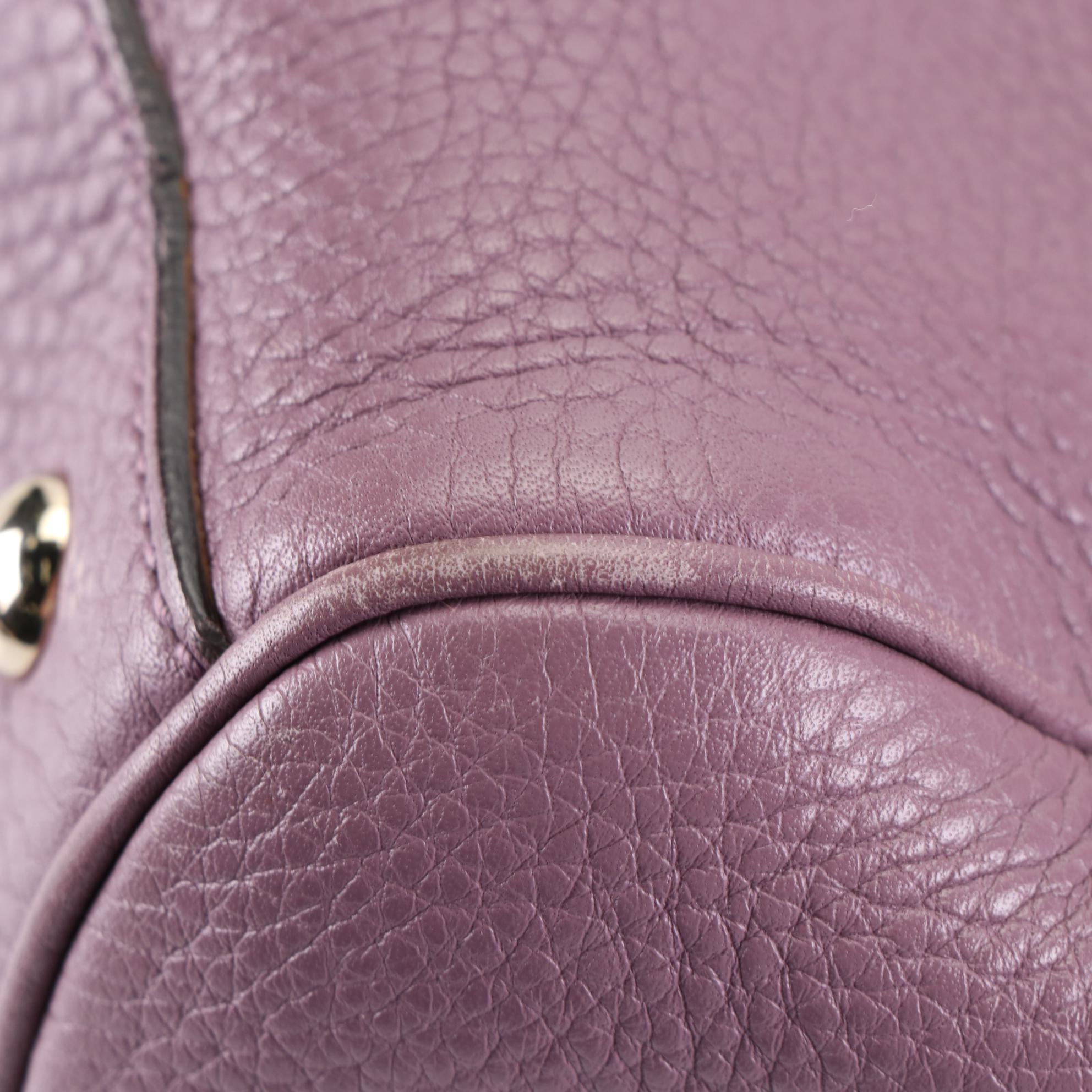 Gucci Bamboo Medium Shopper Tote in Grain Calfskin Leather