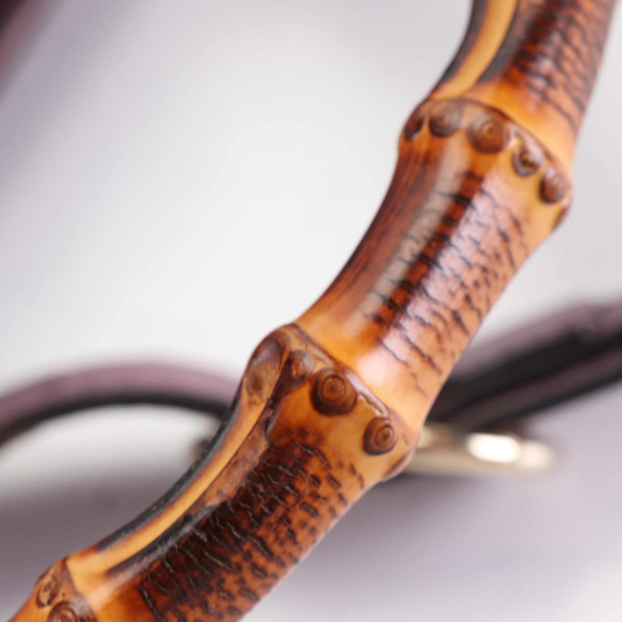 Gucci Bamboo Medium Shopper Tote in Grain Calfskin Leather