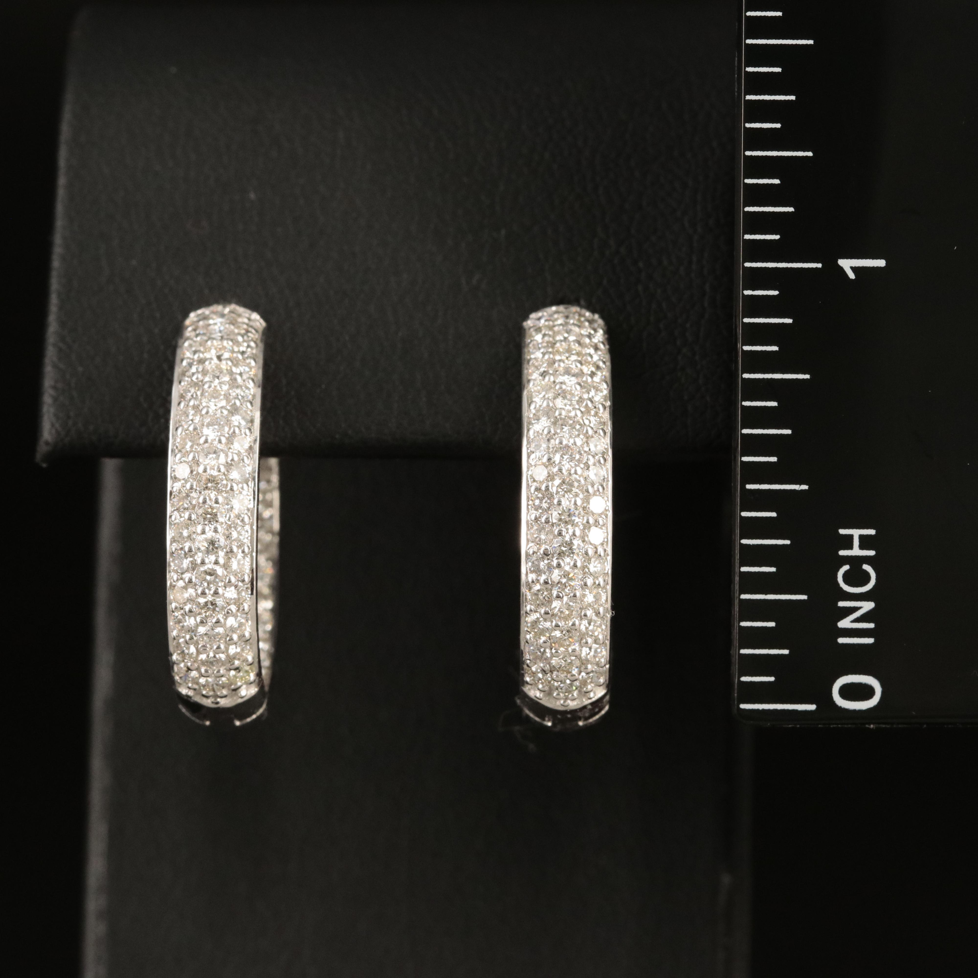 14K 2.55 CTW Diamond Inside-Out Oval Hoop Earrings