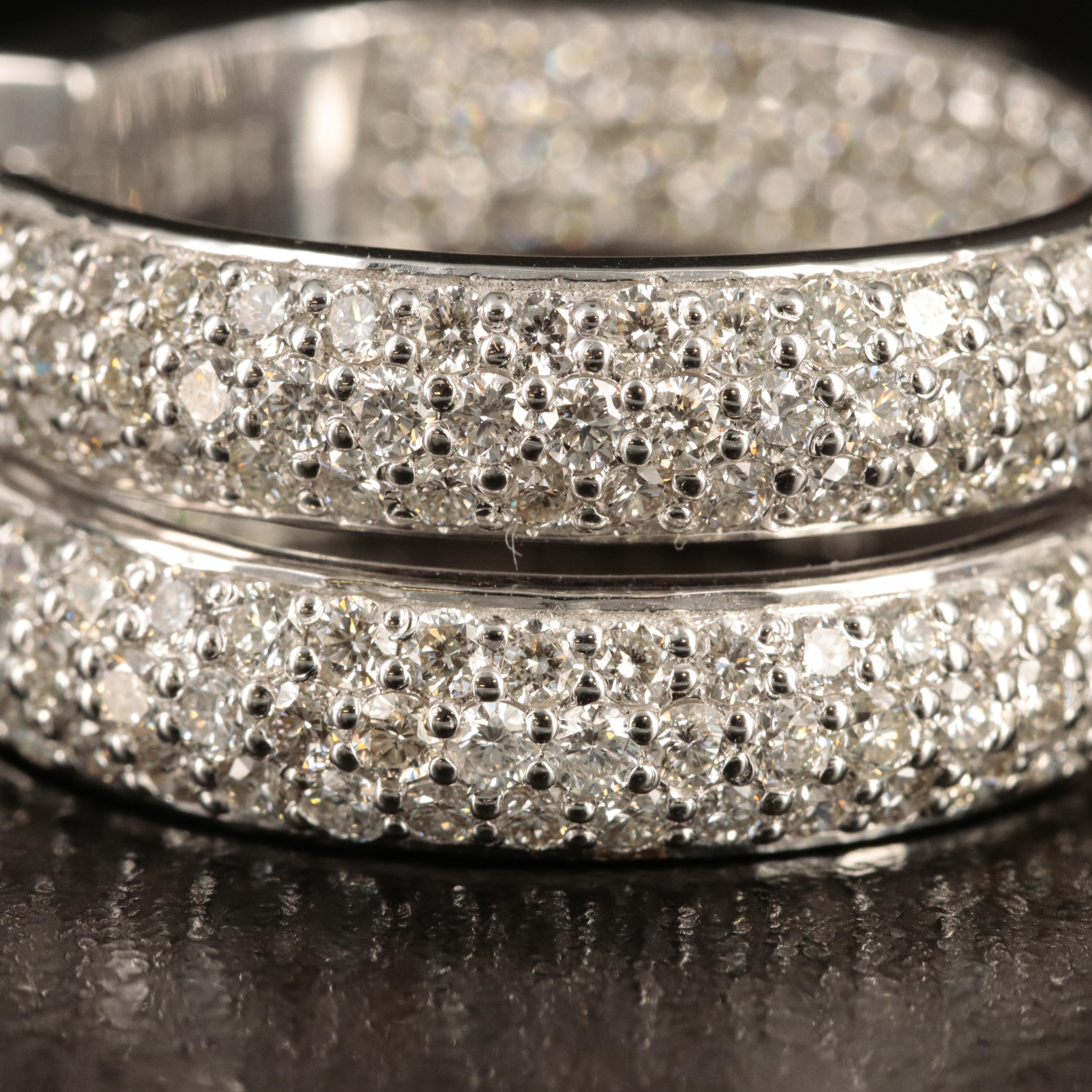 14K 2.55 CTW Diamond Inside-Out Oval Hoop Earrings