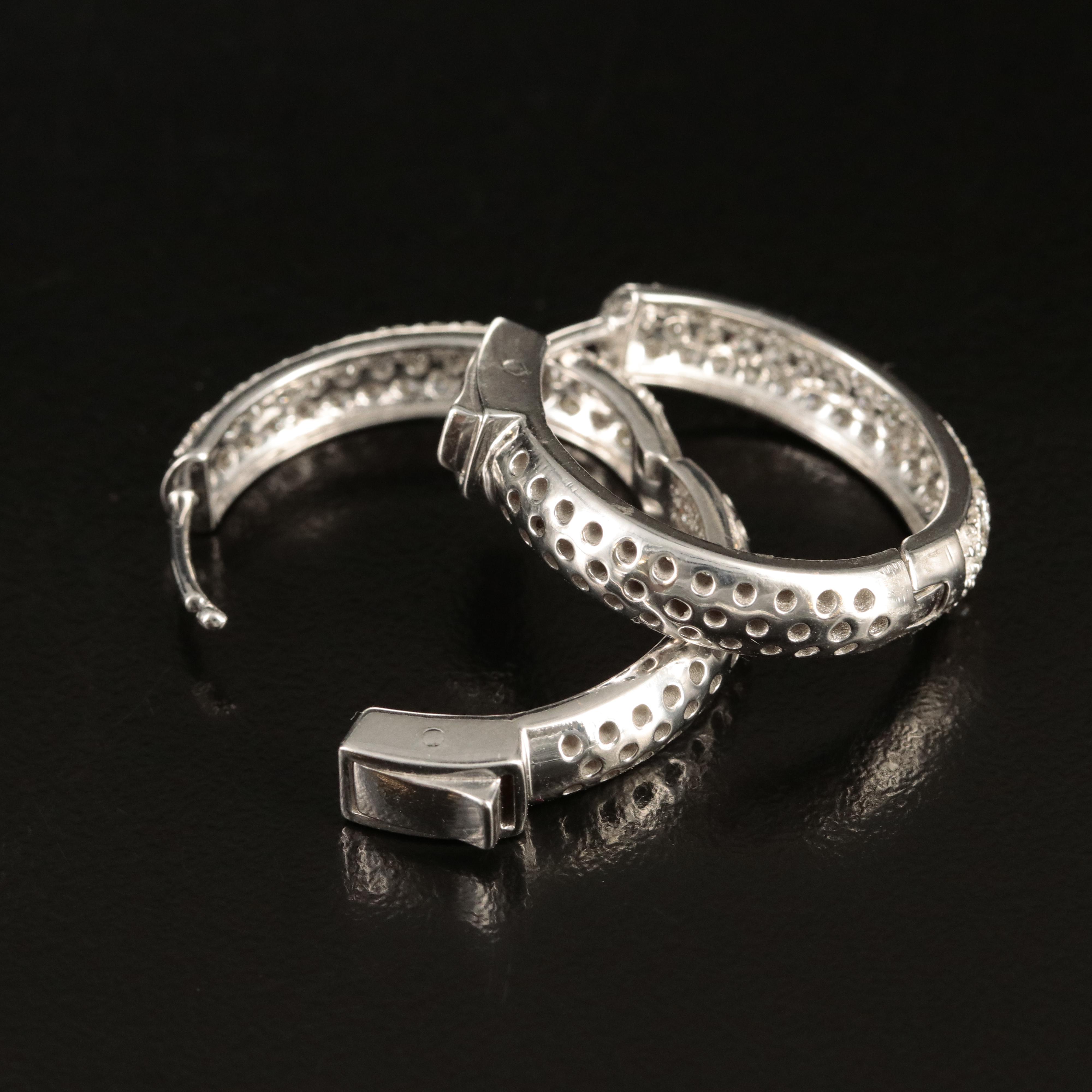 14K 2.55 CTW Diamond Inside-Out Oval Hoop Earrings