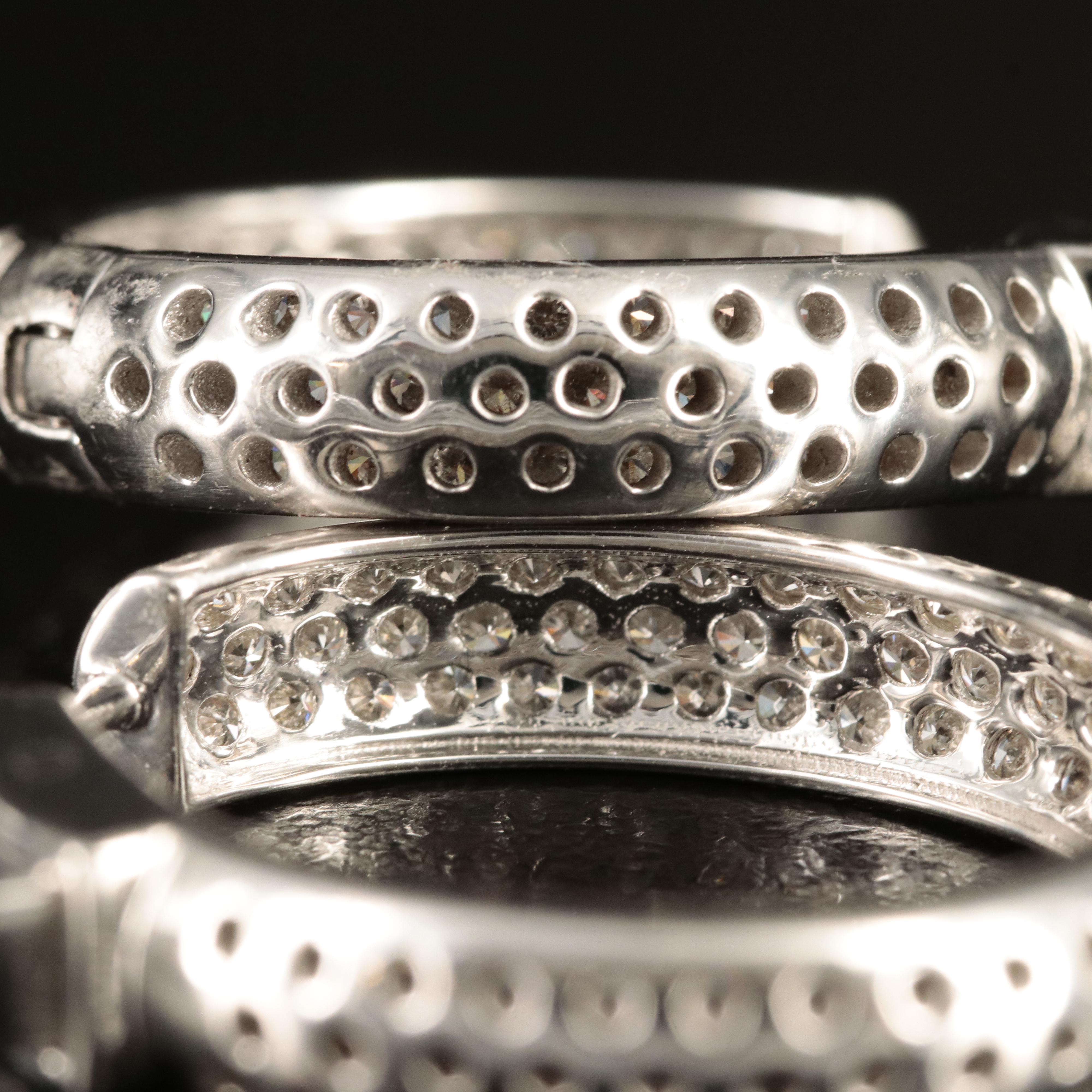 14K 2.55 CTW Diamond Inside-Out Oval Hoop Earrings