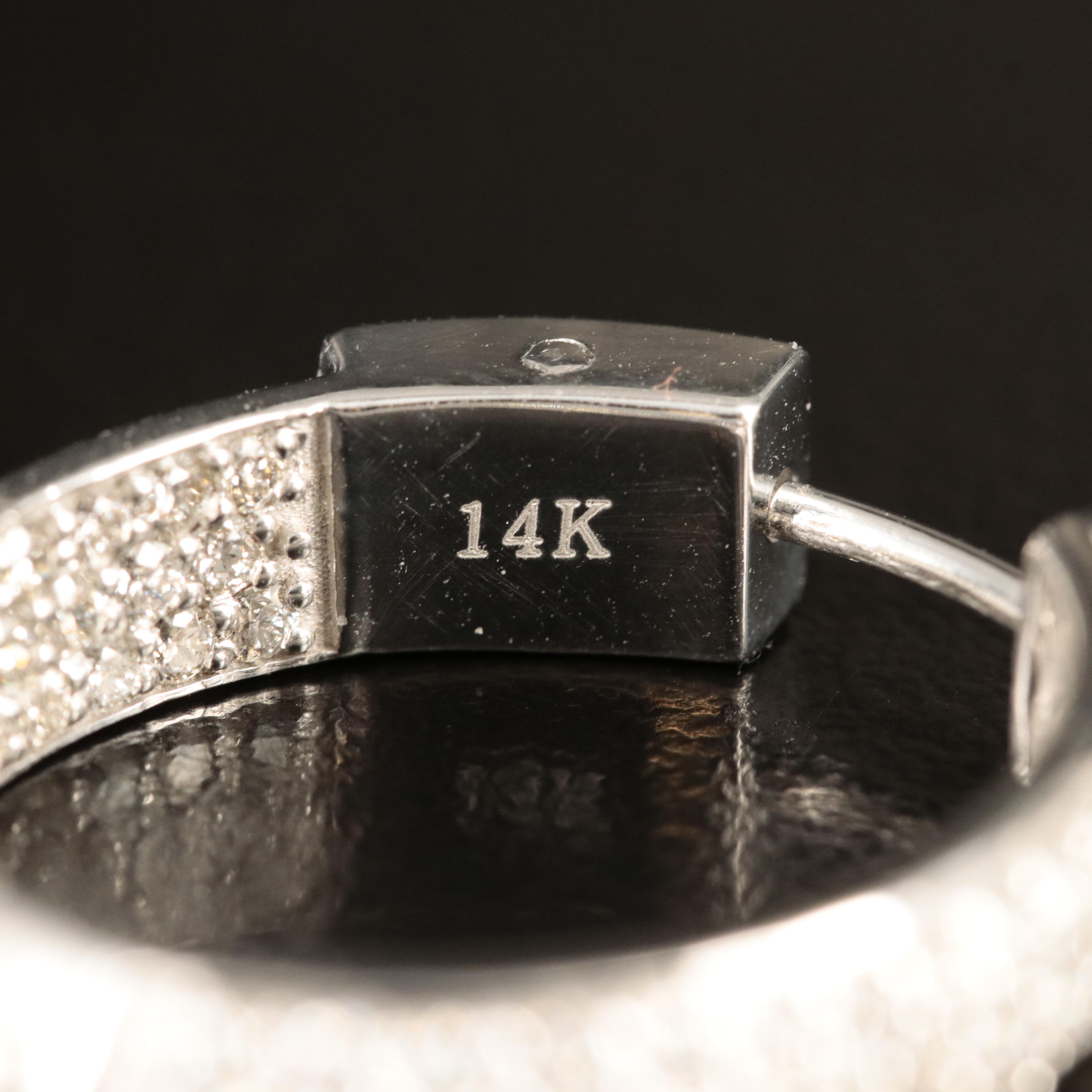 14K 2.55 CTW Diamond Inside-Out Oval Hoop Earrings