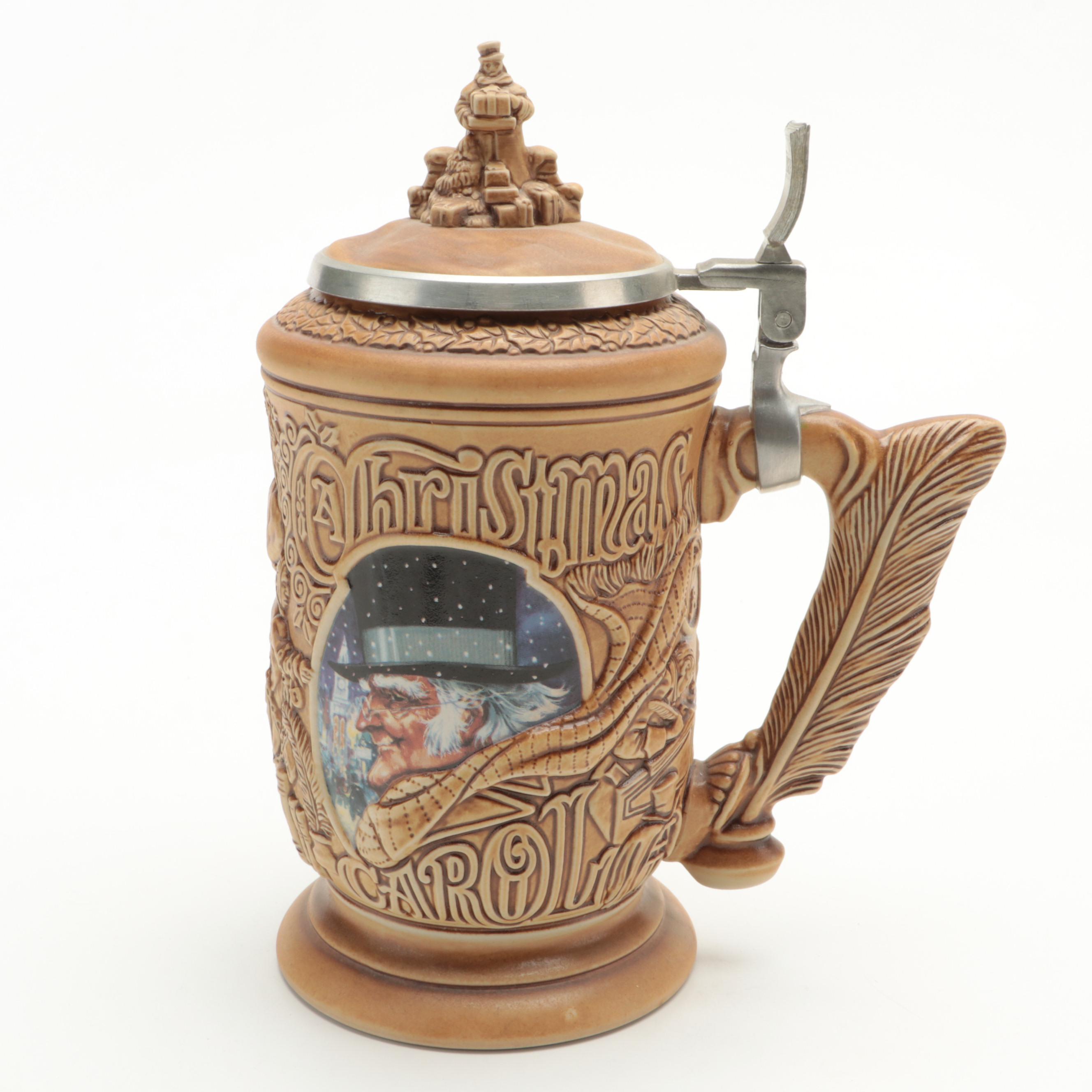 Avon "A Christmas Carol" and "Father Christmas" Ceramic Steins