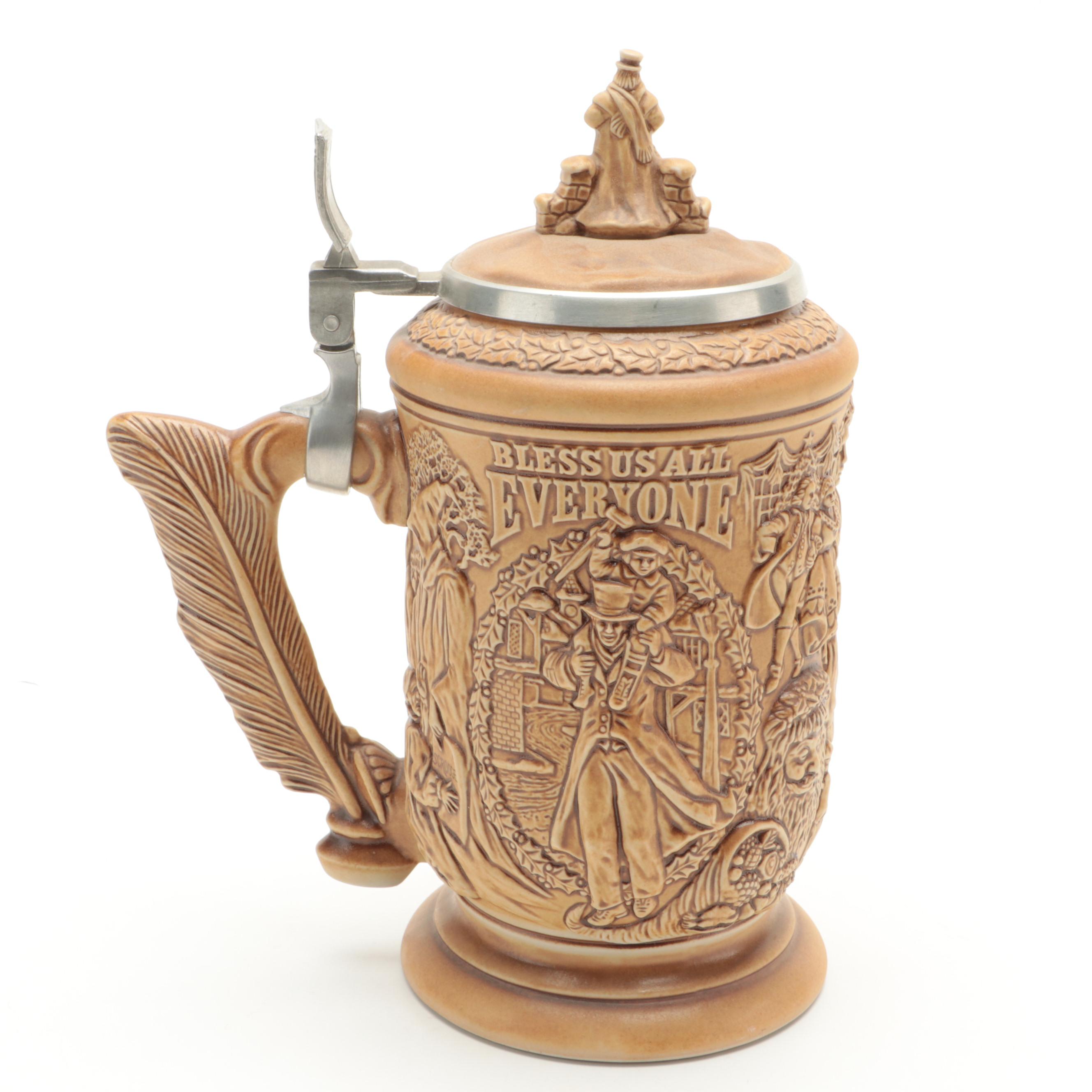 Avon "A Christmas Carol" and "Father Christmas" Ceramic Steins